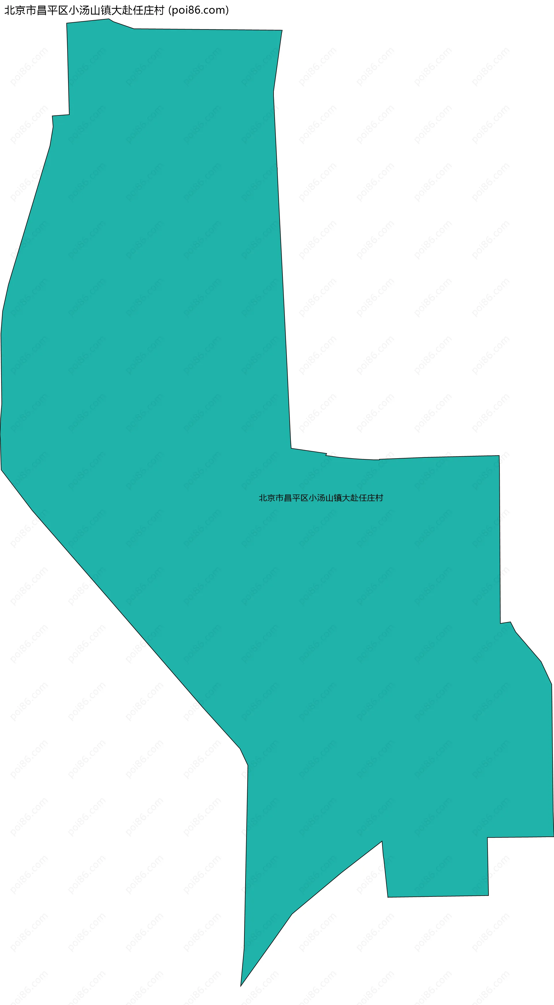 北京市昌平区小汤山镇大赴任庄村边界地图