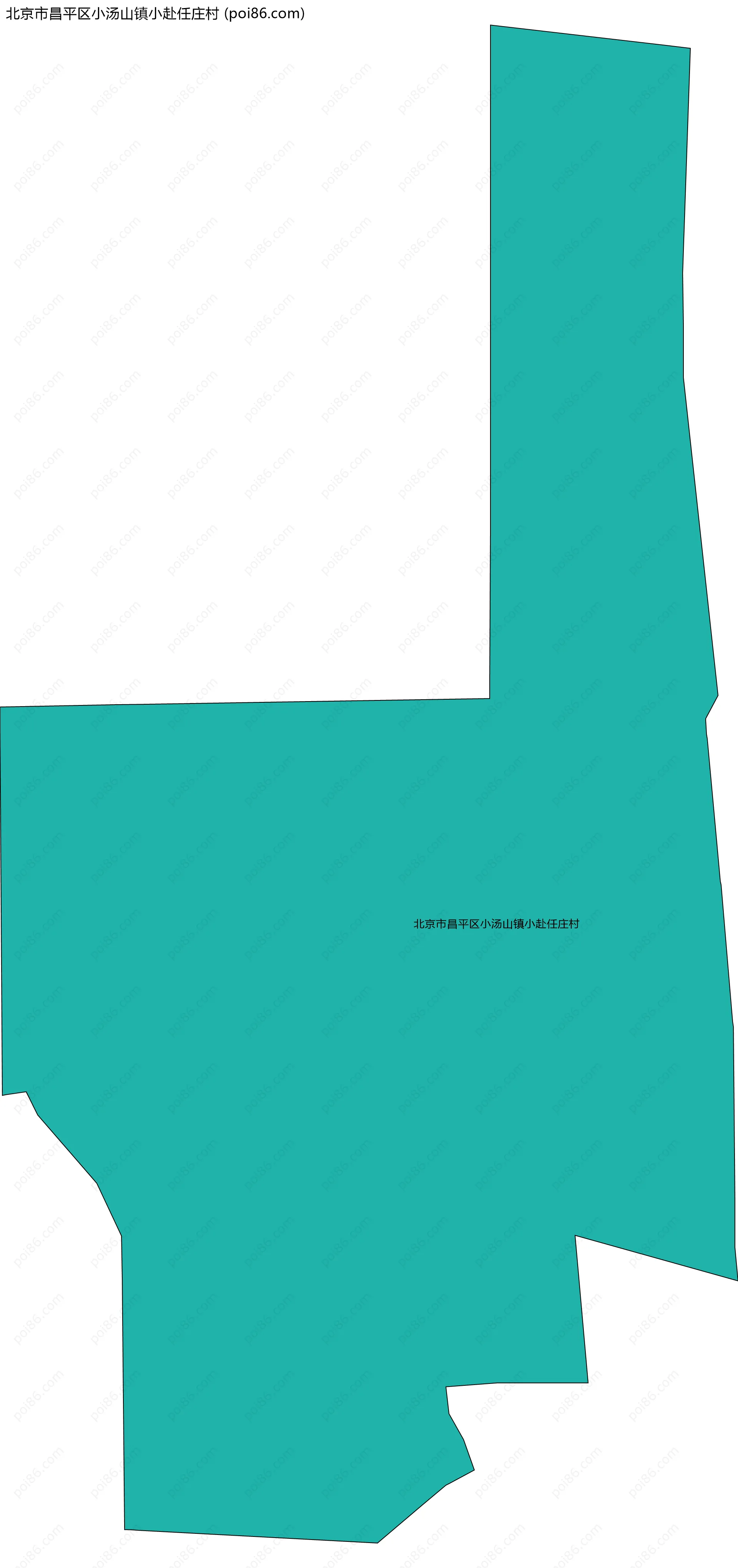 北京市昌平区小汤山镇小赴任庄村边界地图