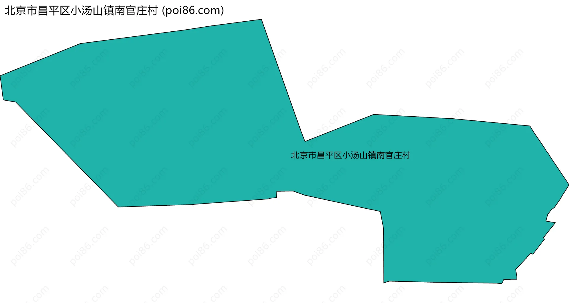 北京市昌平区小汤山镇南官庄村边界地图