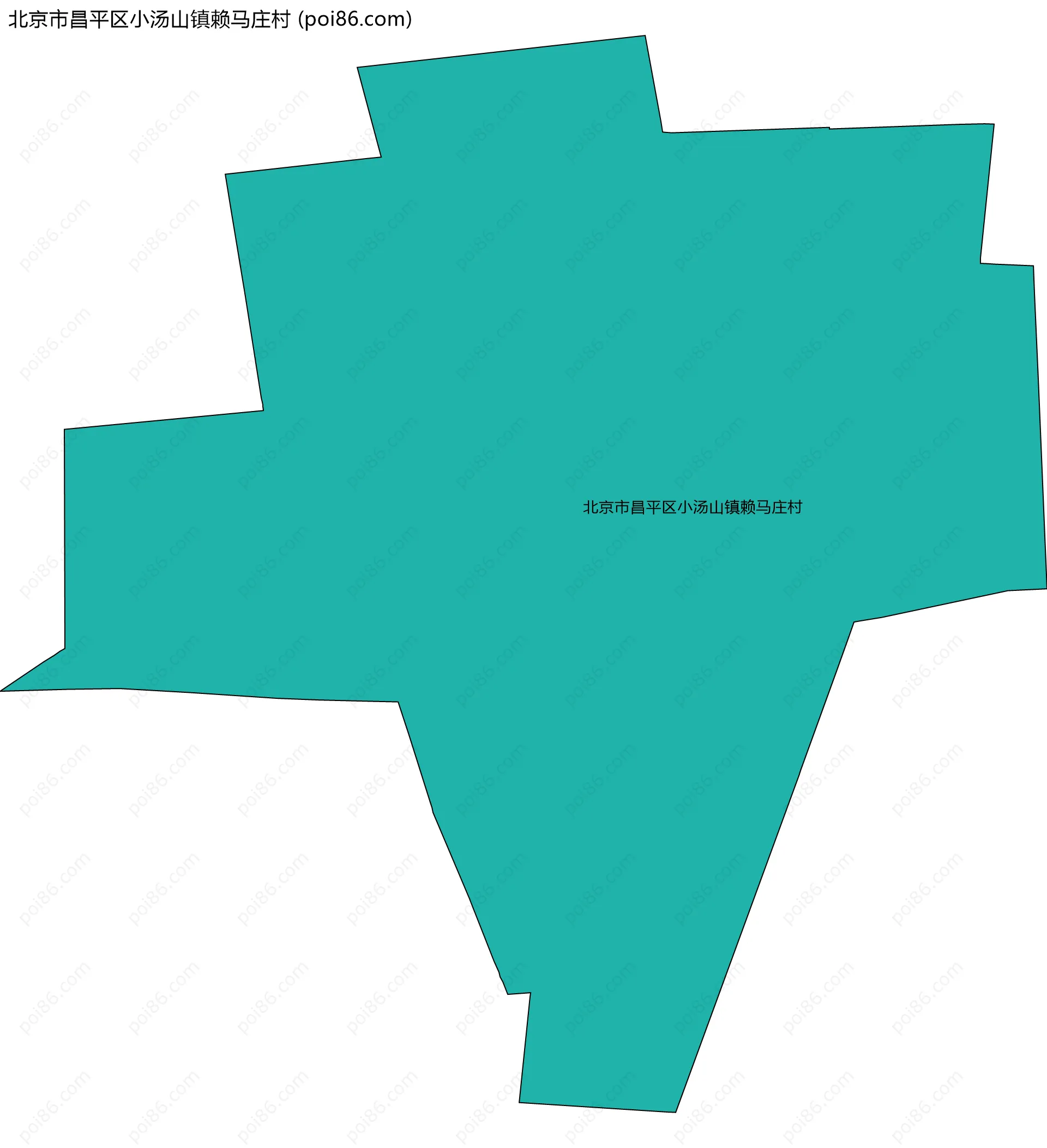 北京市昌平区小汤山镇赖马庄村边界地图