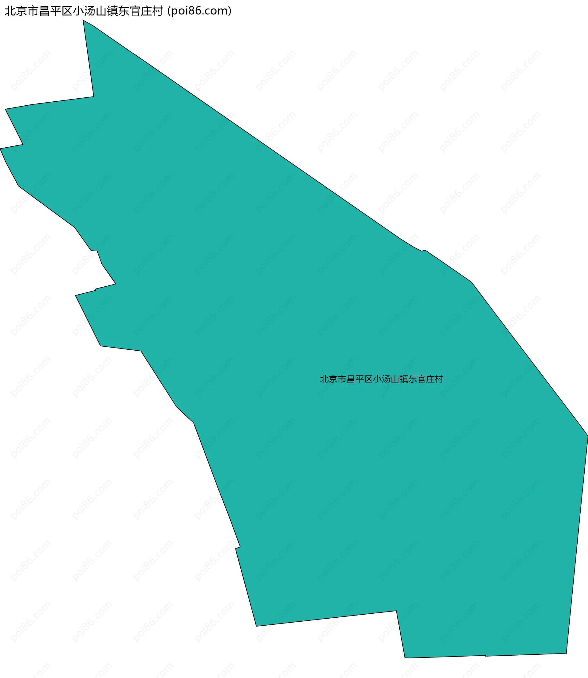 北京市昌平区小汤山镇东官庄村边界地图