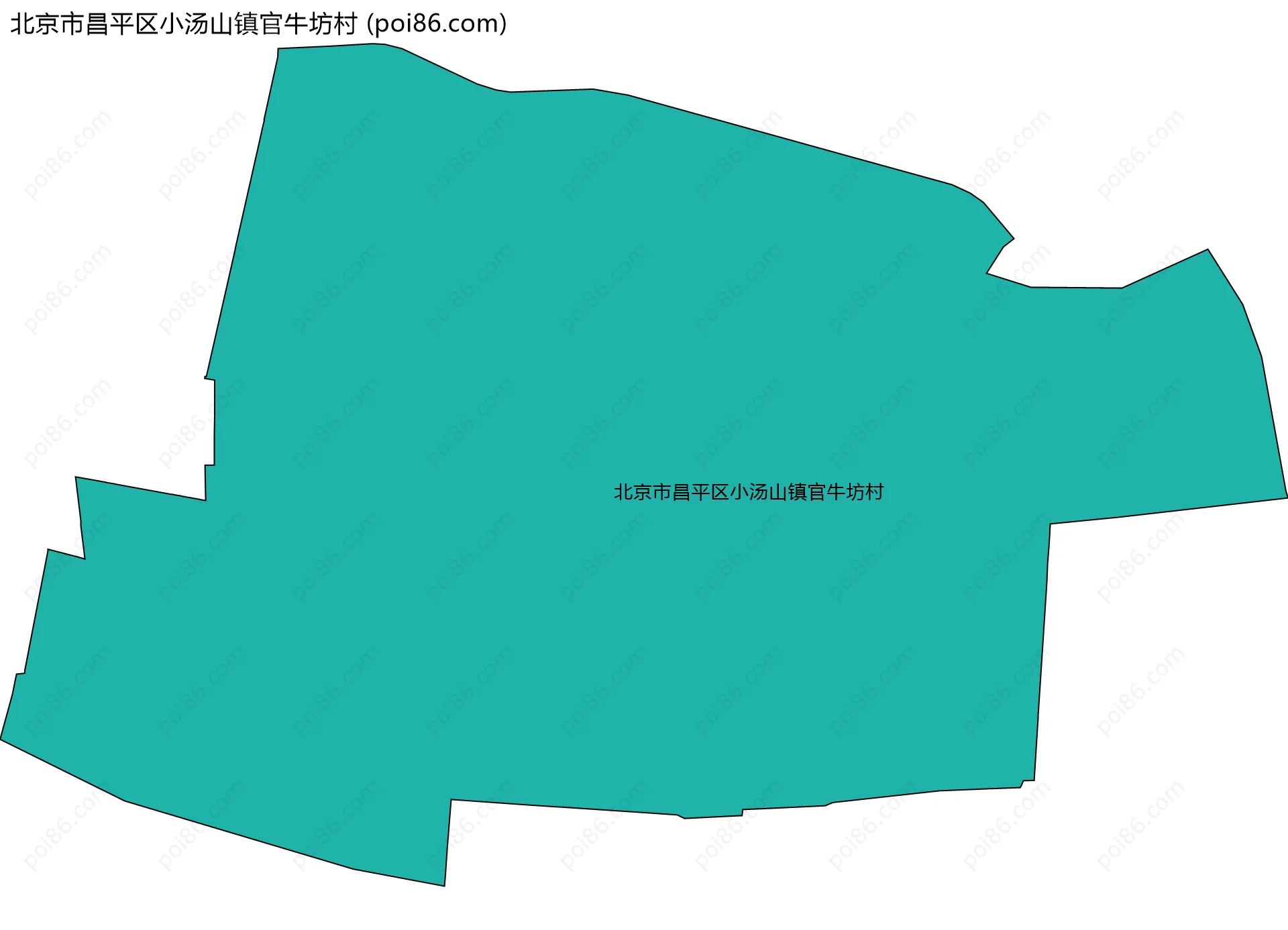 北京市昌平区小汤山镇官牛坊村边界地图