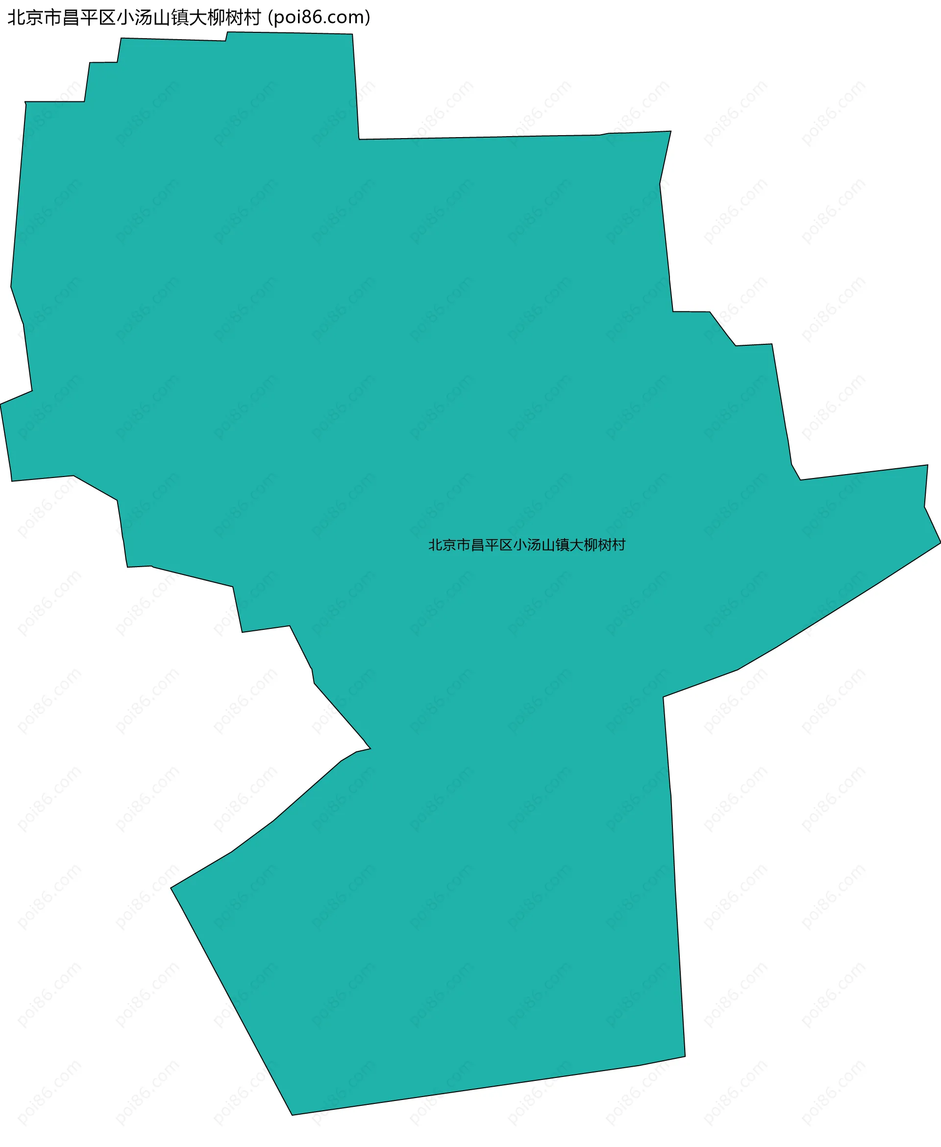 北京市昌平区小汤山镇大柳树村边界地图