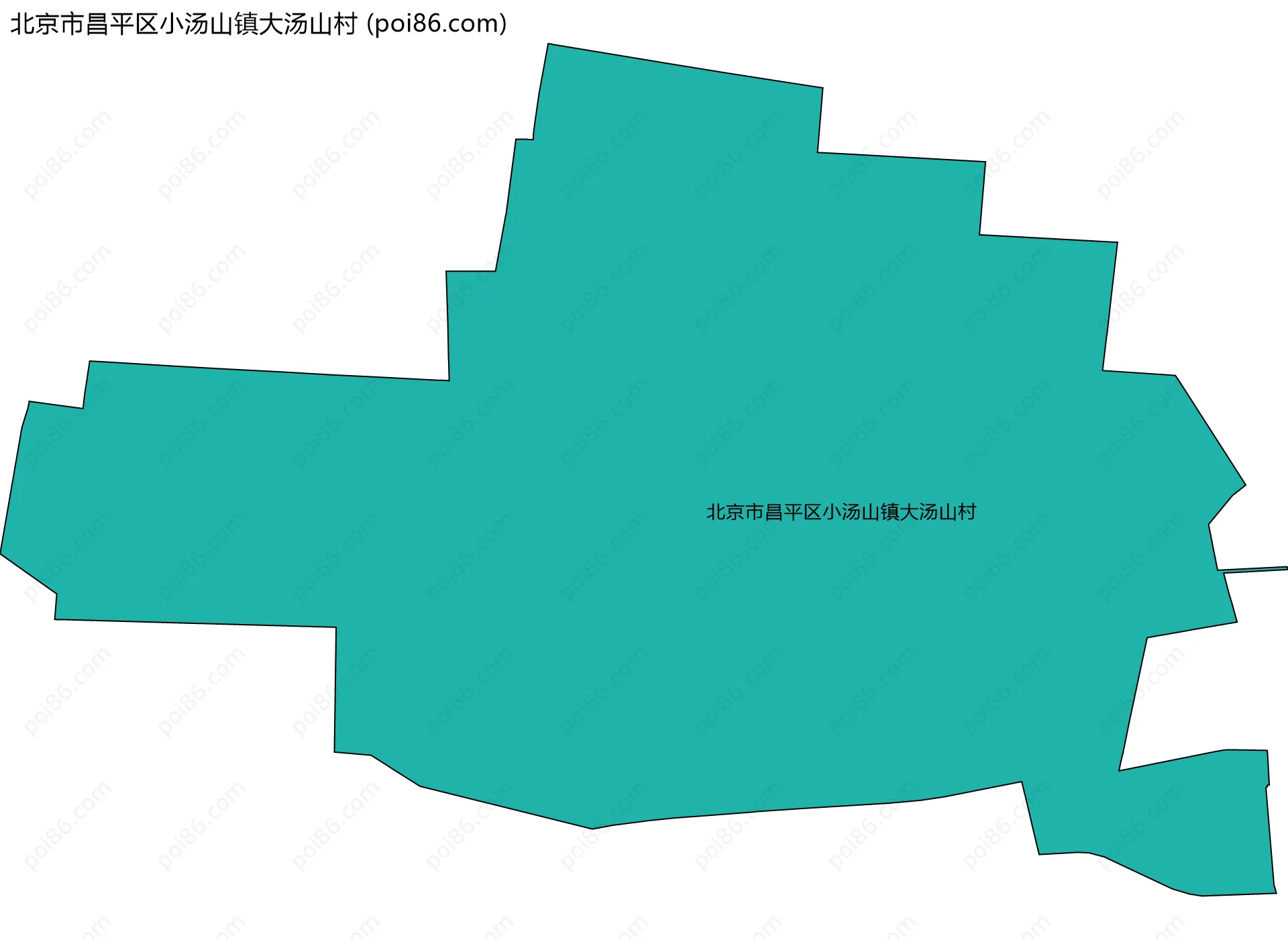 北京市昌平区小汤山镇大汤山村边界地图