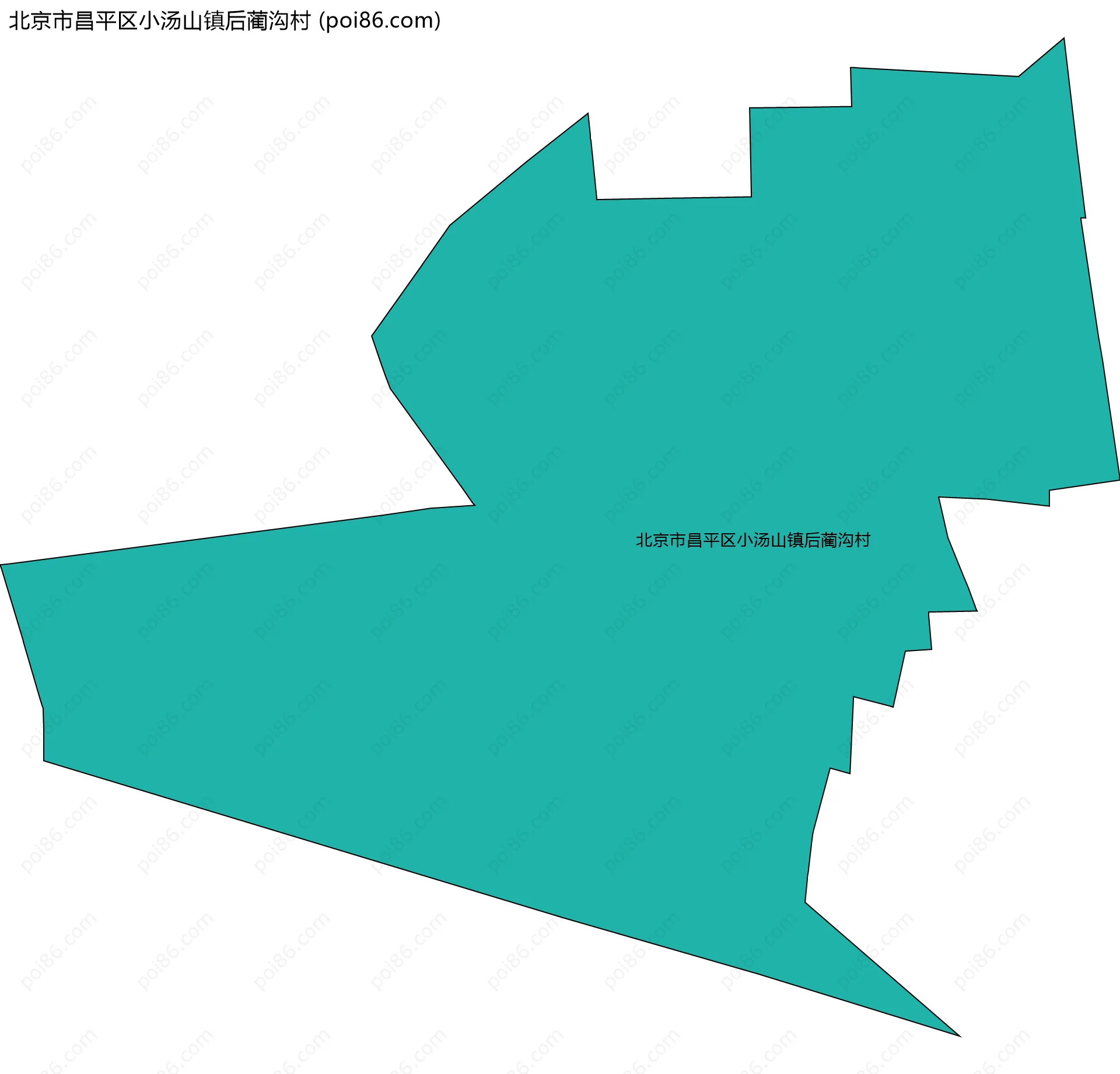 北京市昌平区小汤山镇后蔺沟村边界地图