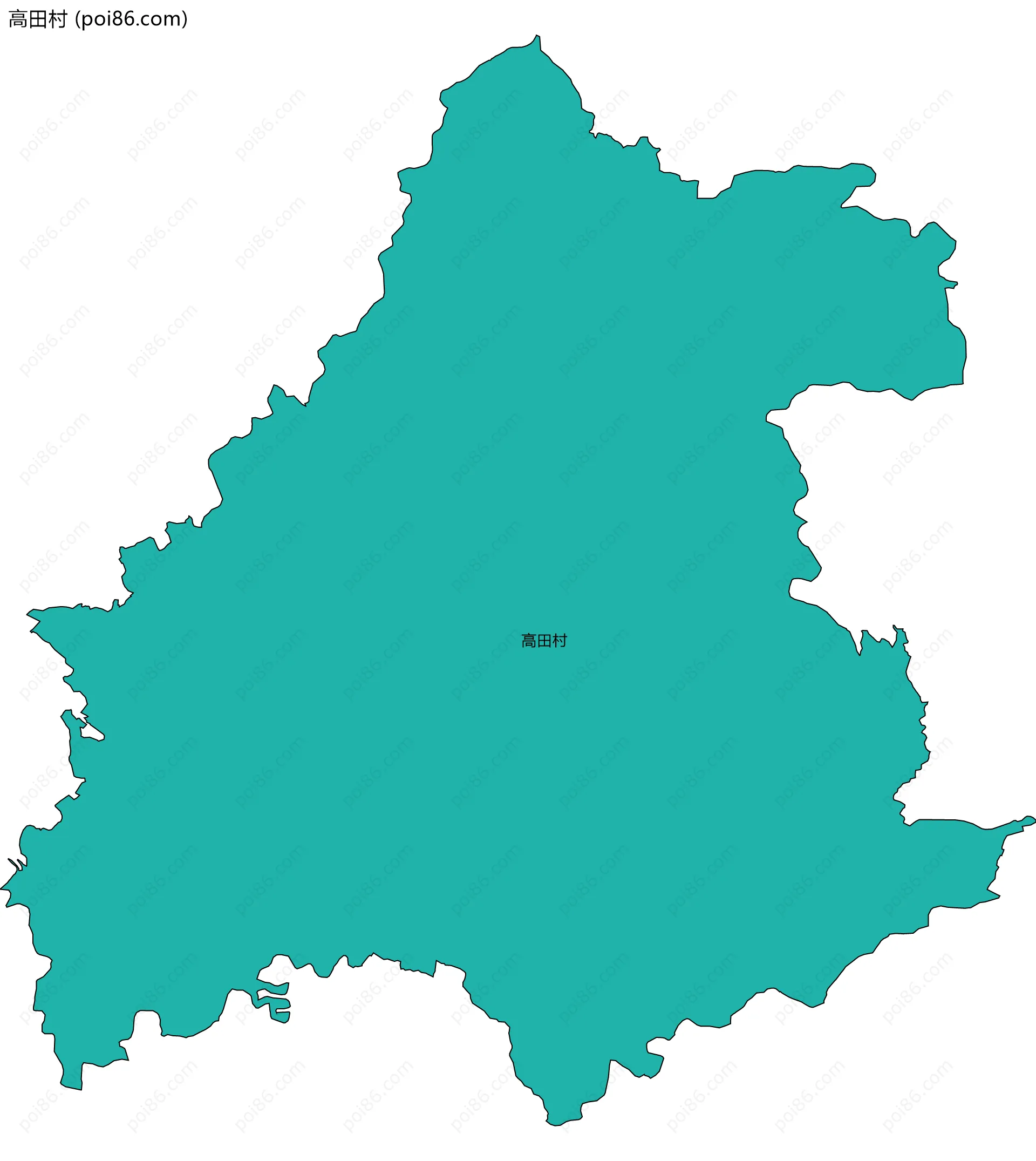 高田村边界地图