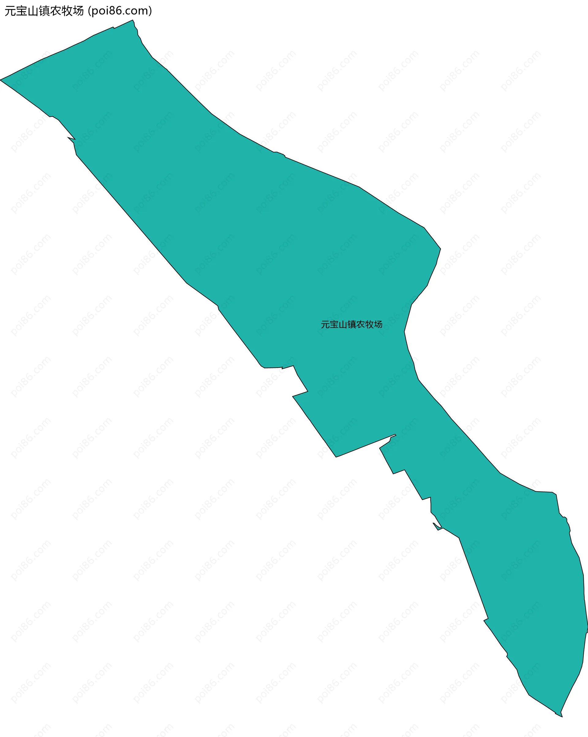 元宝山镇农牧场边界地图