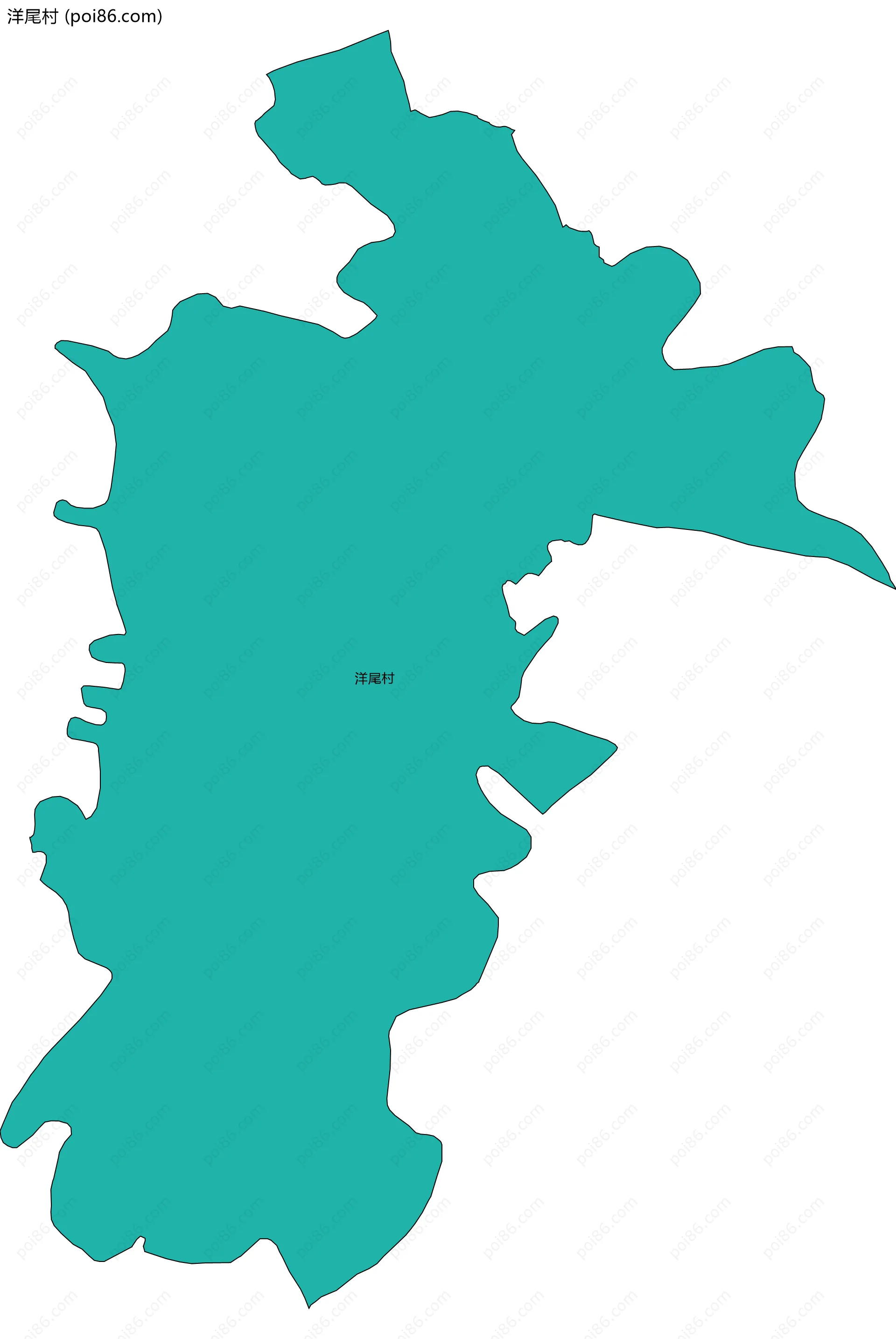 洋尾村边界地图