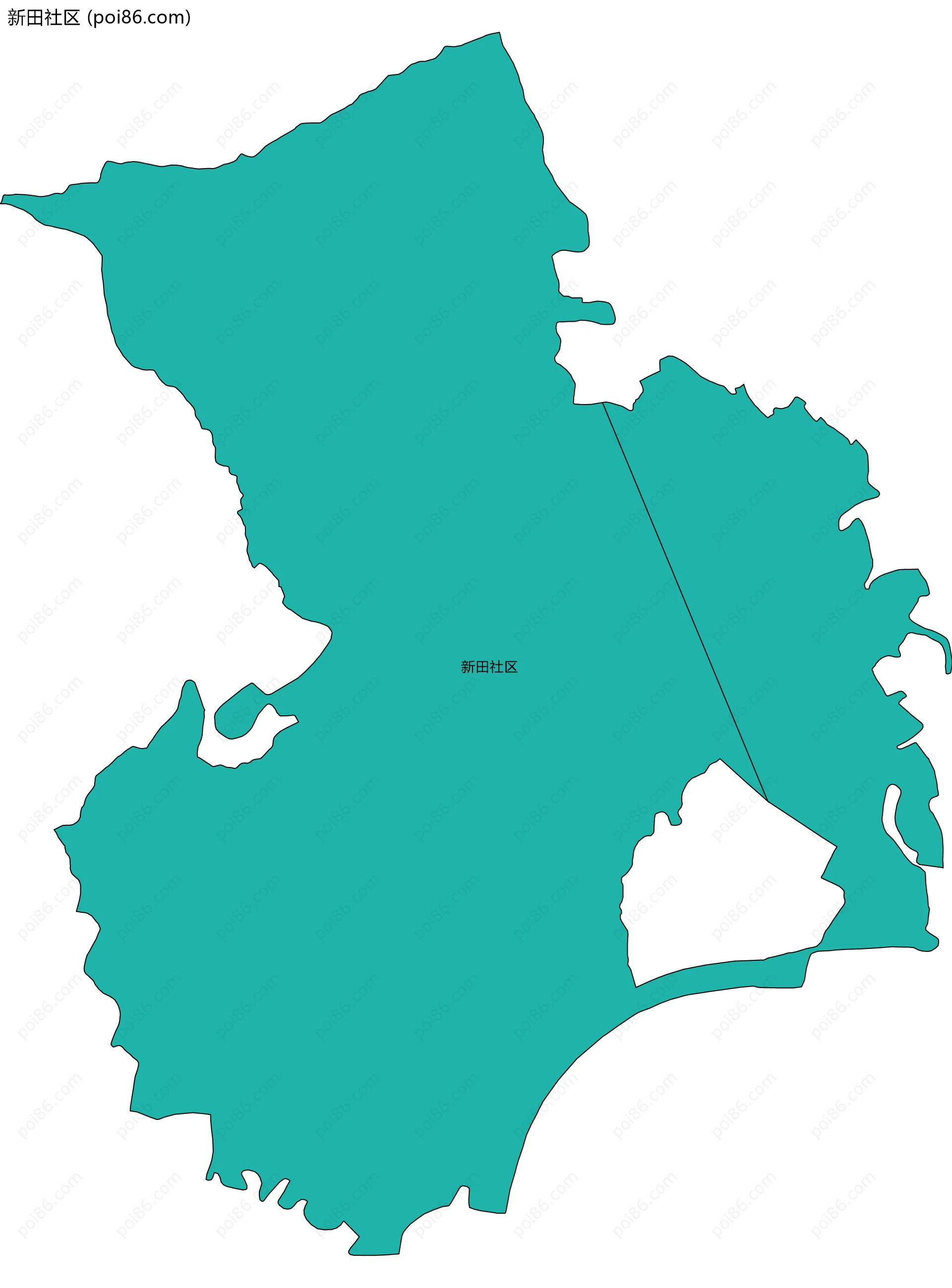 新田社区边界地图