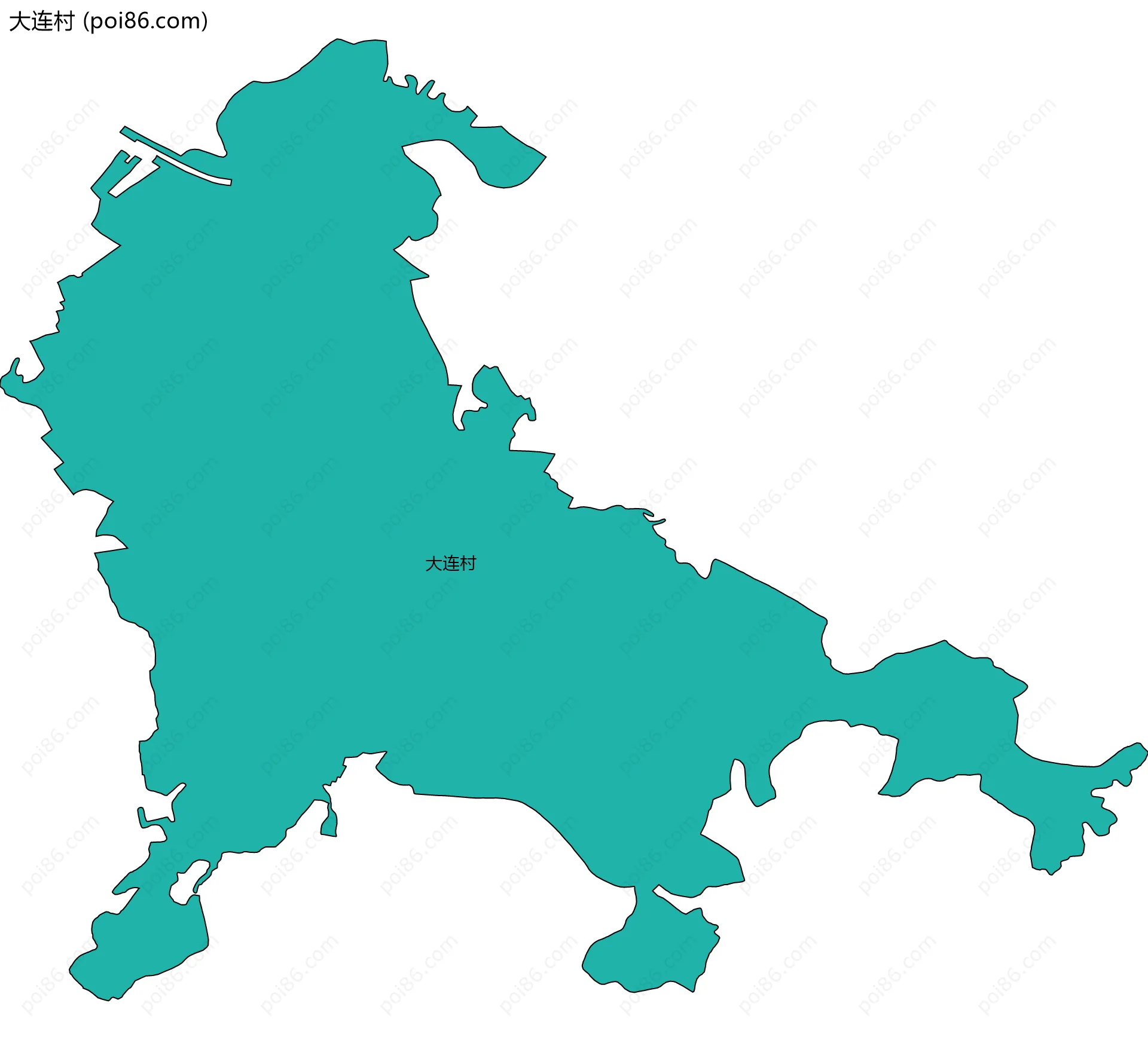 大连村边界地图