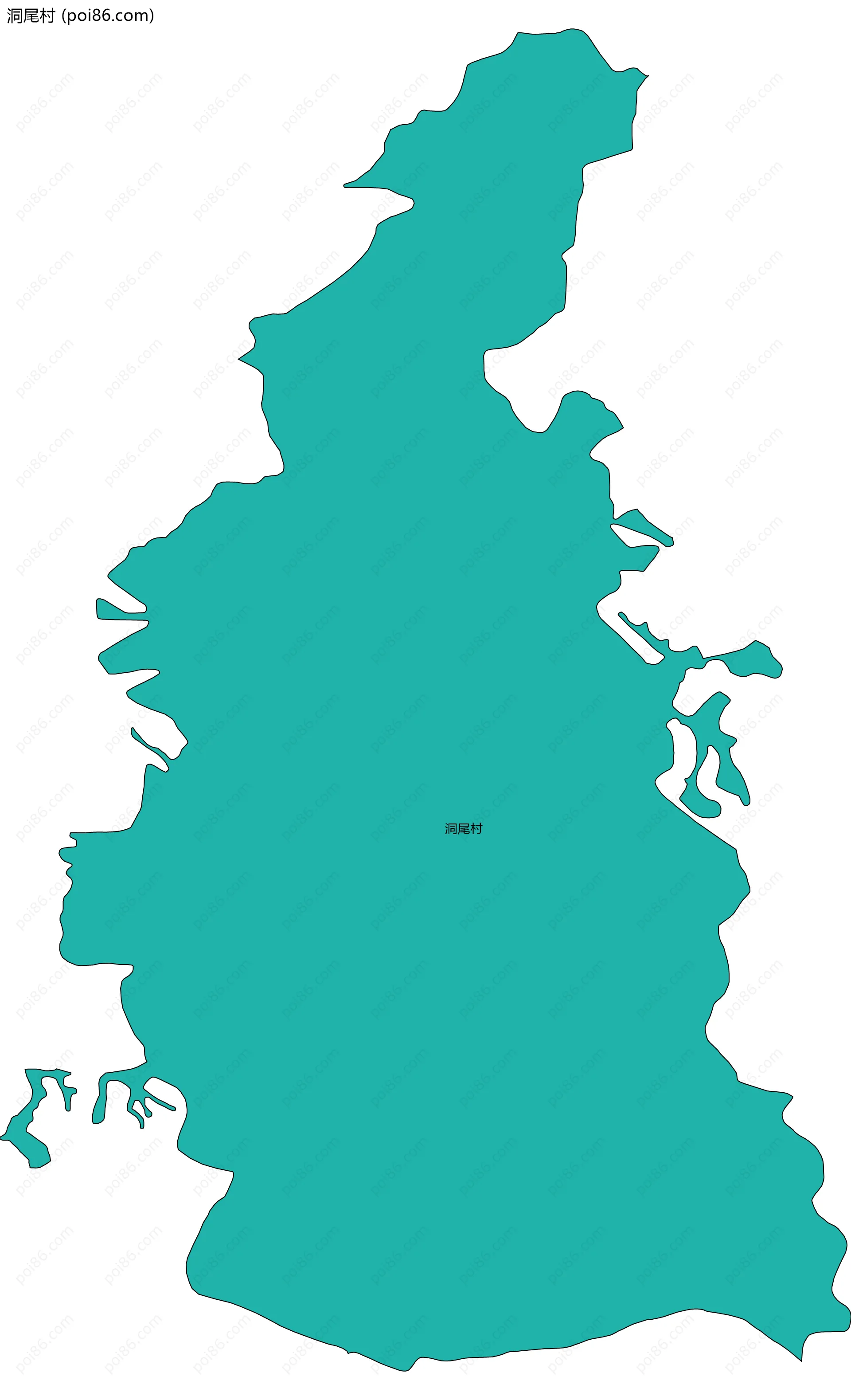 洞尾村边界地图