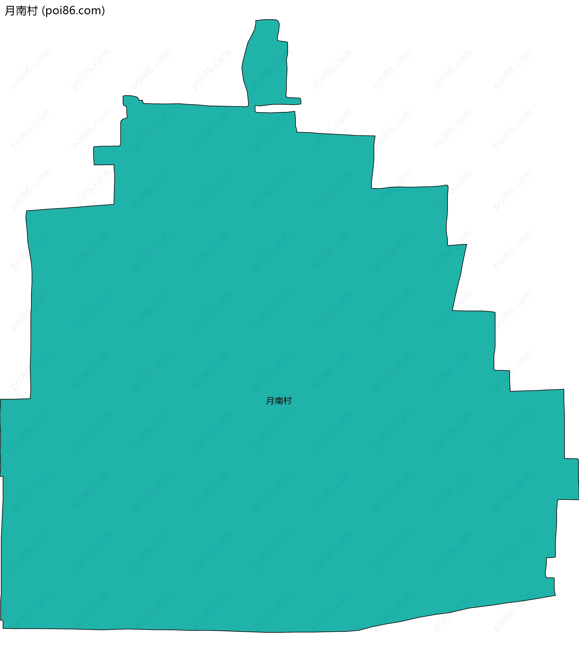 月南村边界地图