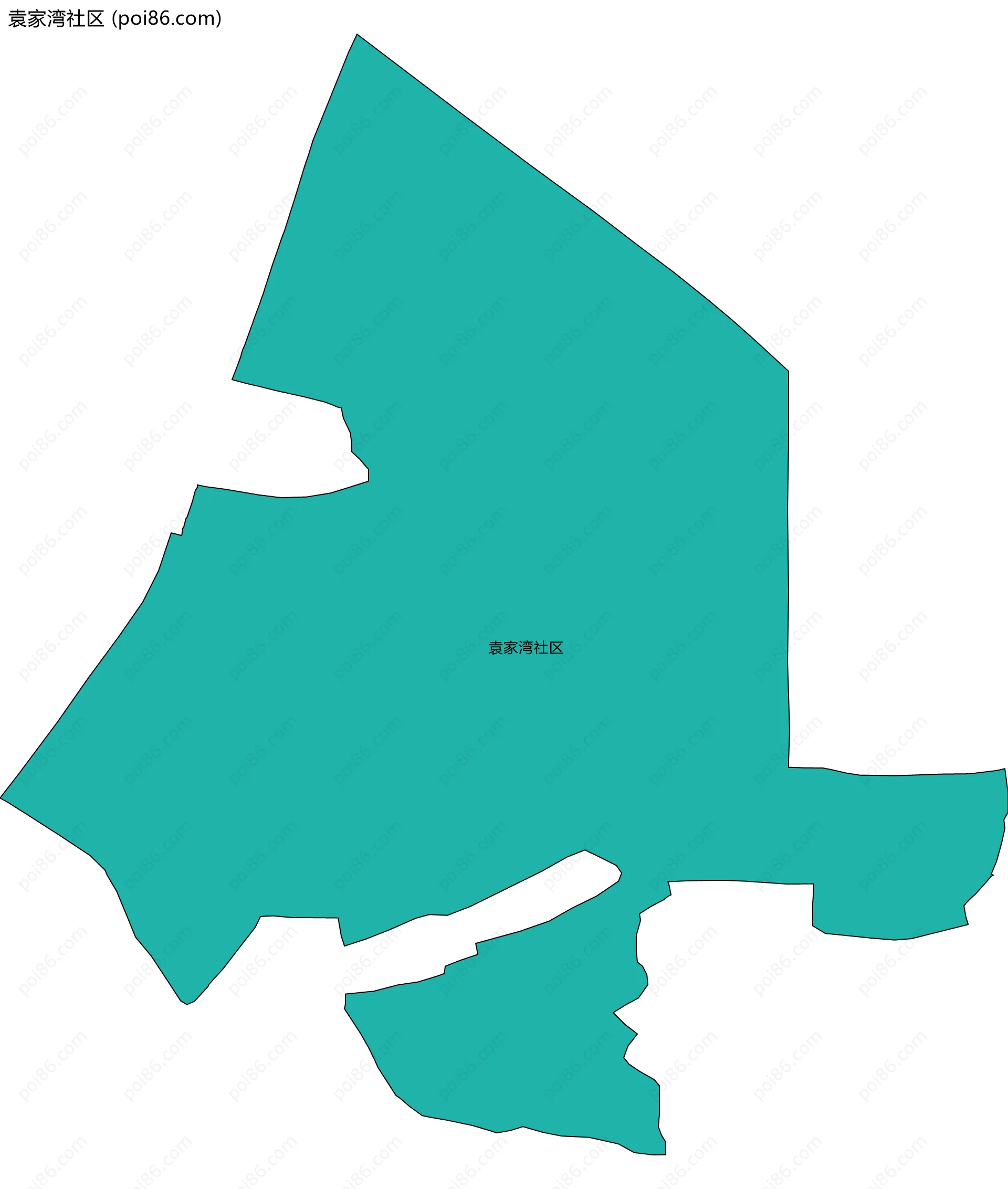 袁家湾社区边界地图