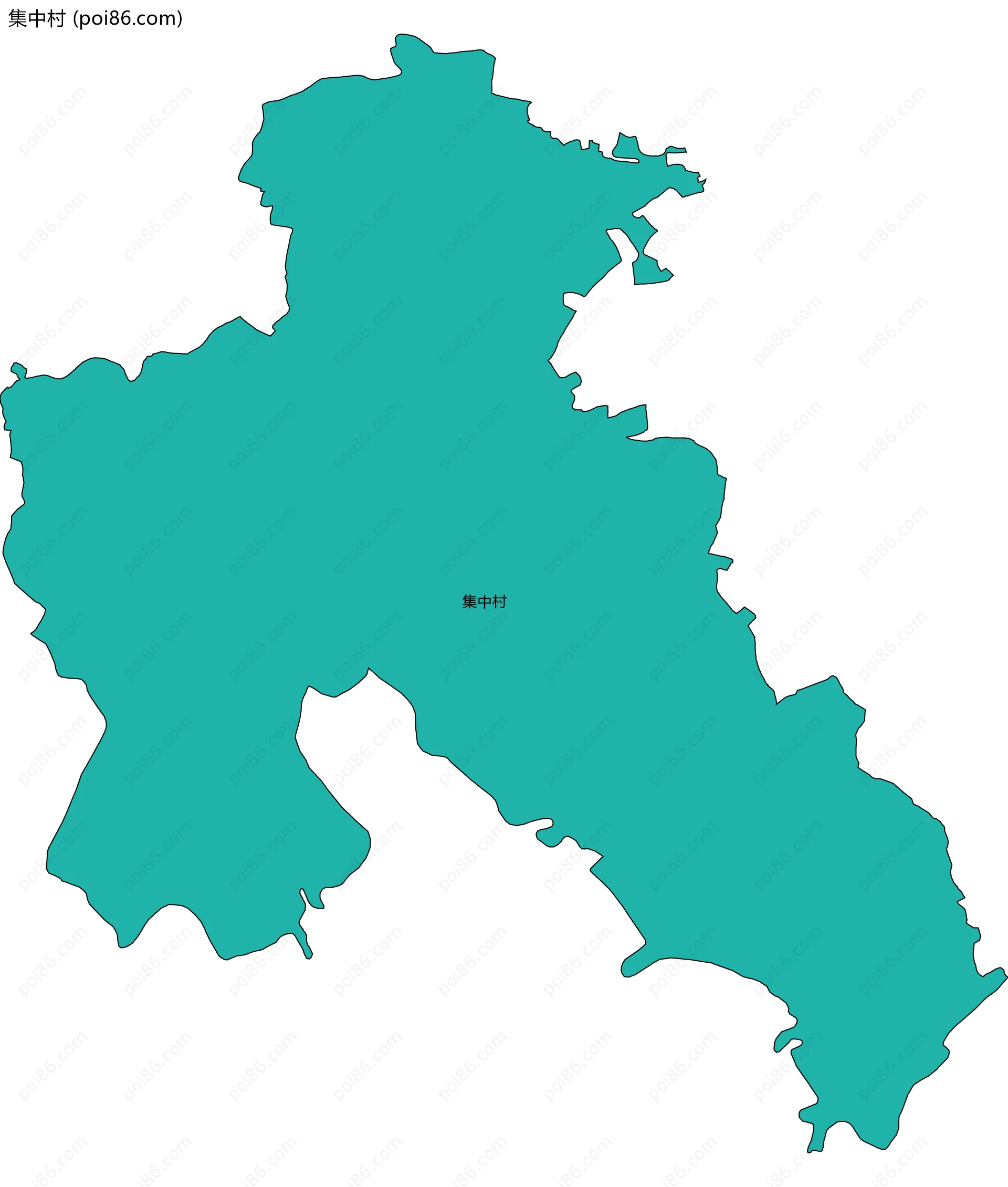 集中村边界地图