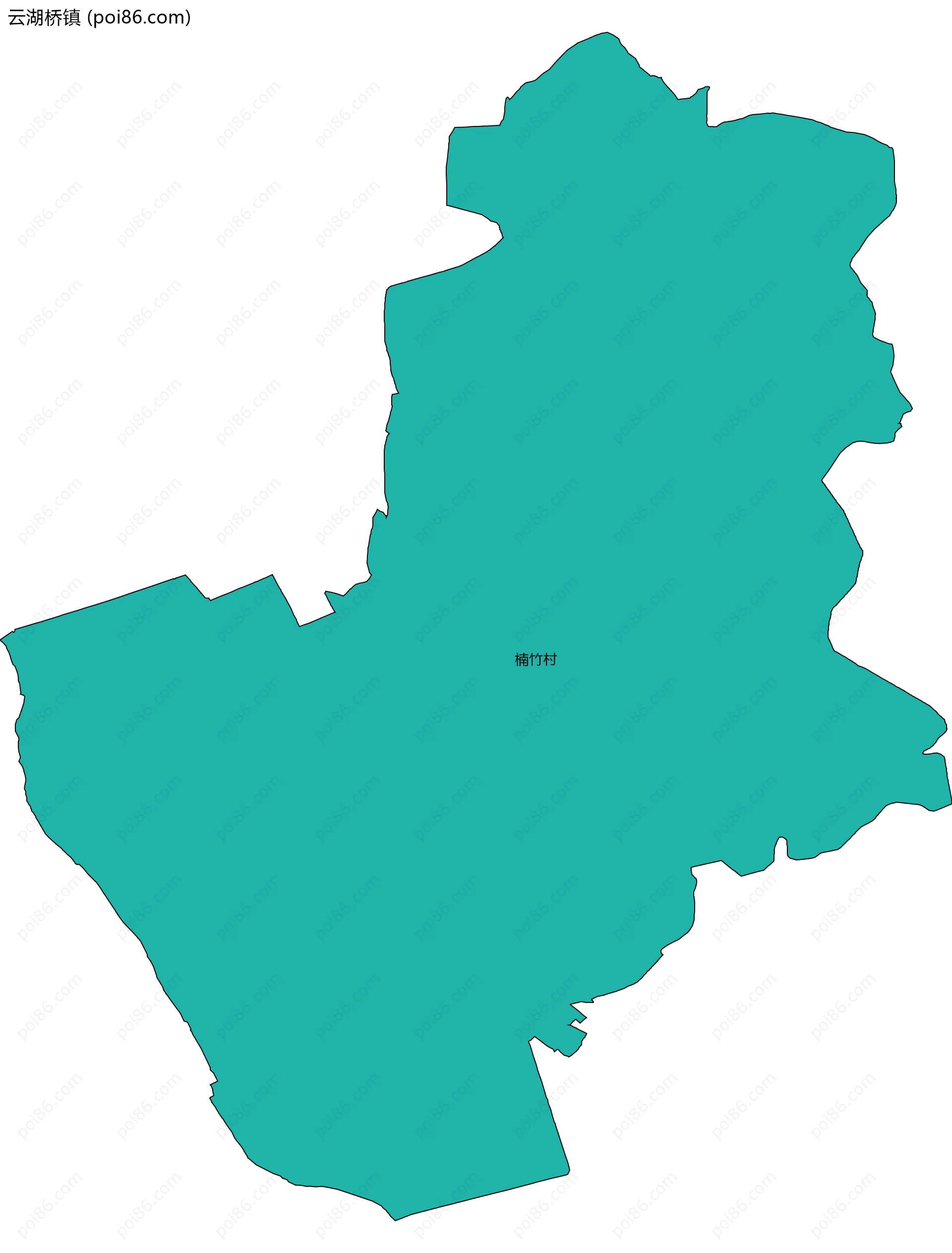 云湖桥镇边界地图(五级行政区划)