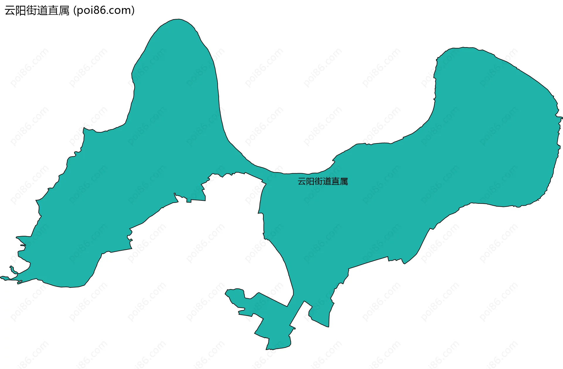 云阳街道直属边界地图