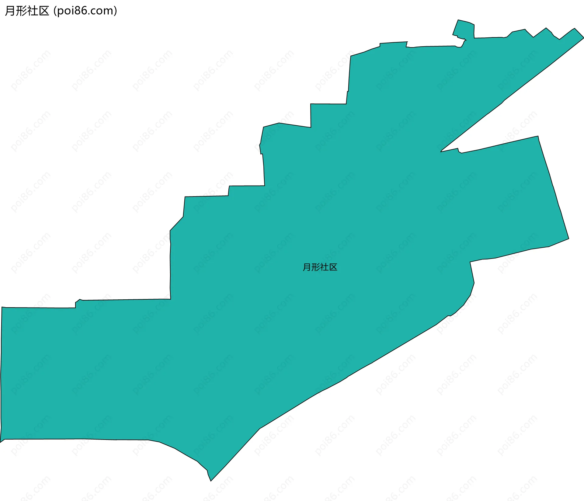 月形社区边界地图