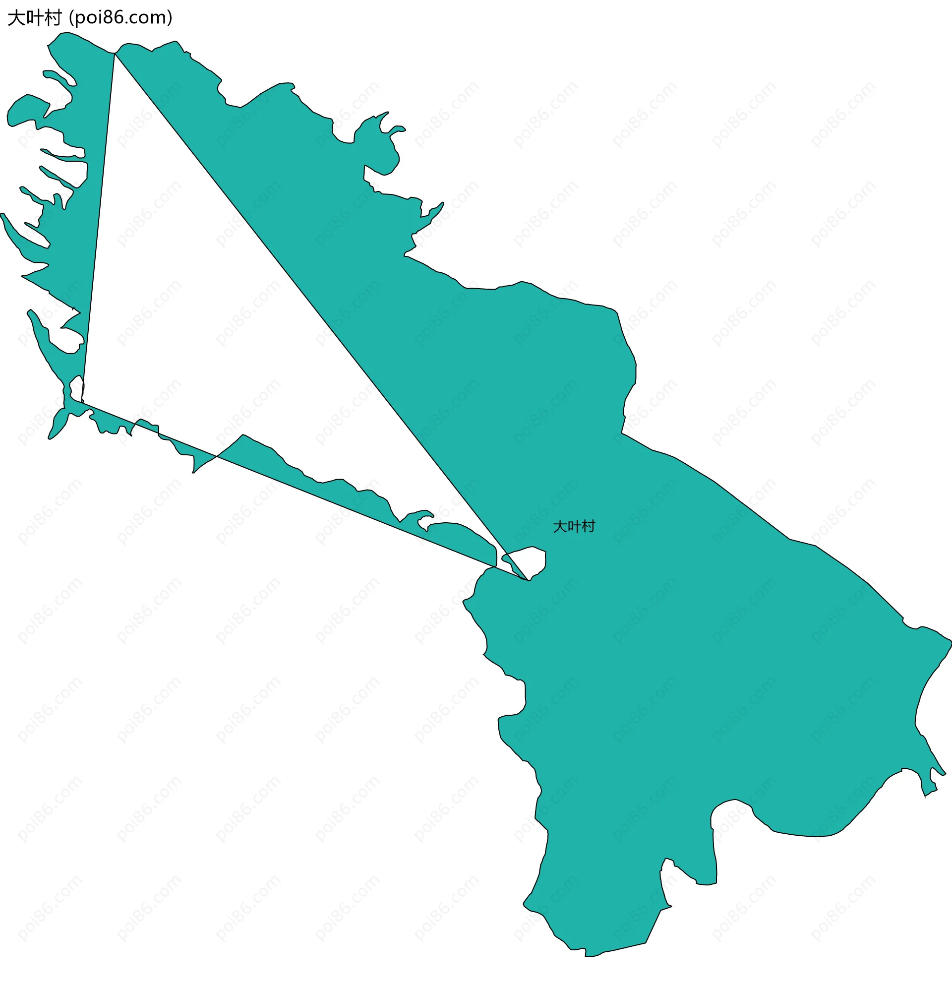 大叶村边界地图