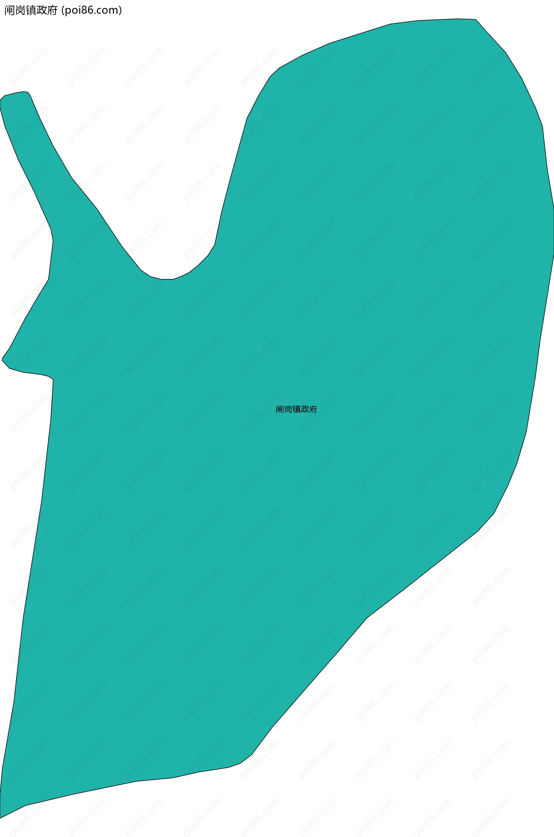 闸岗镇政府边界地图