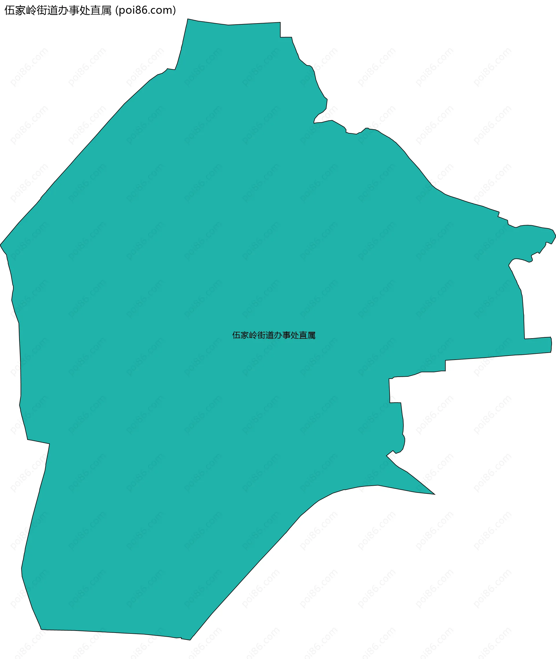 伍家岭街道办事处直属边界地图