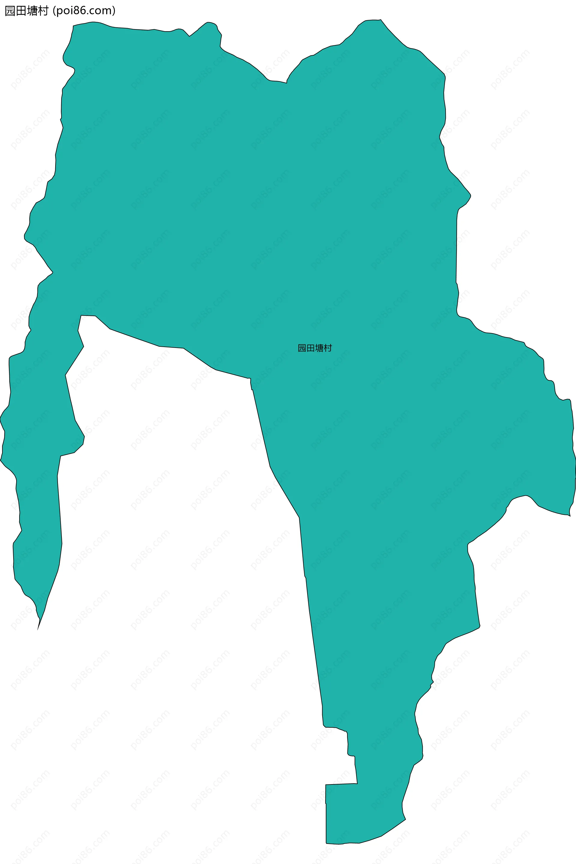 园田塘村边界地图