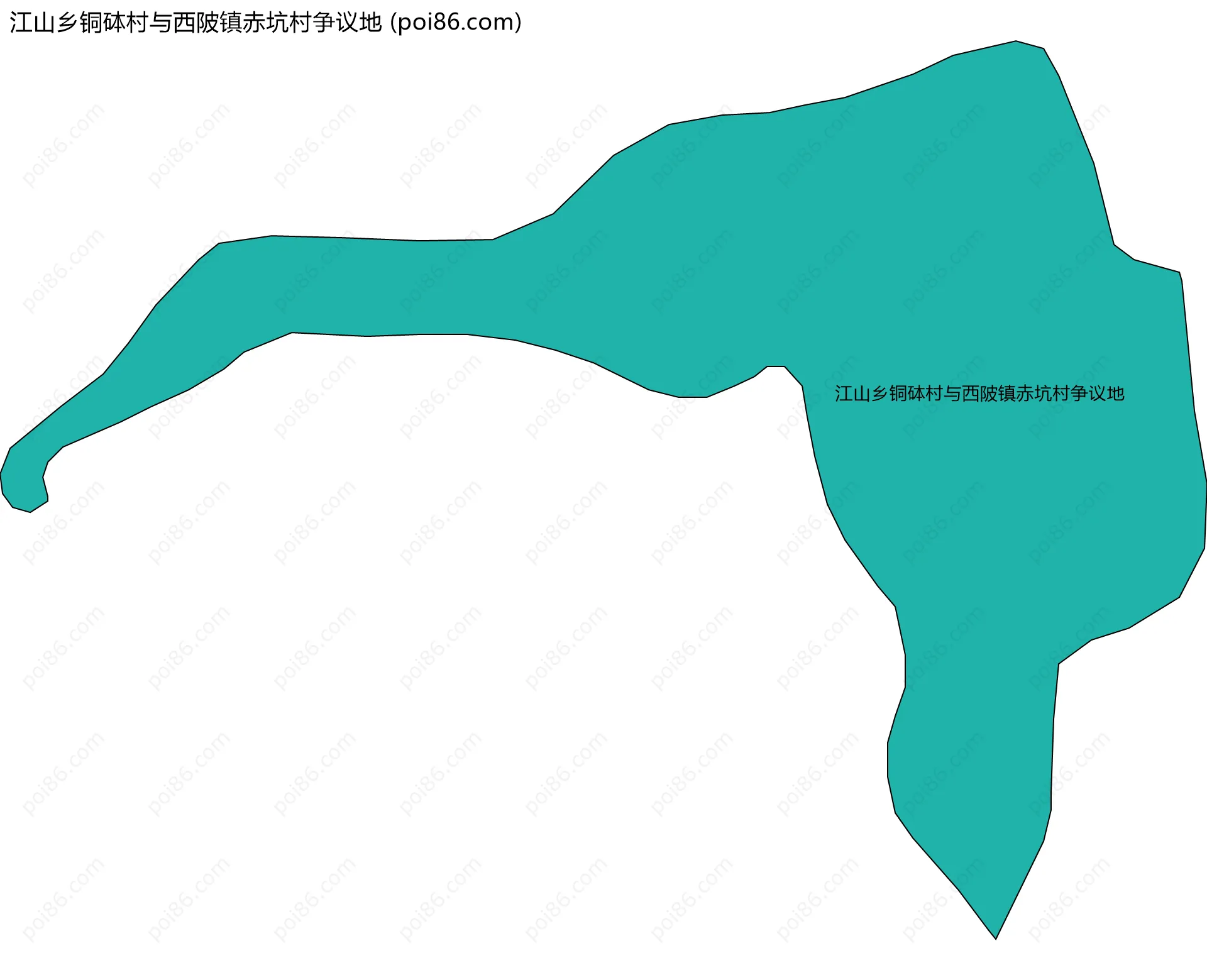 江山乡铜砵村与西陂镇赤坑村争议地边界地图