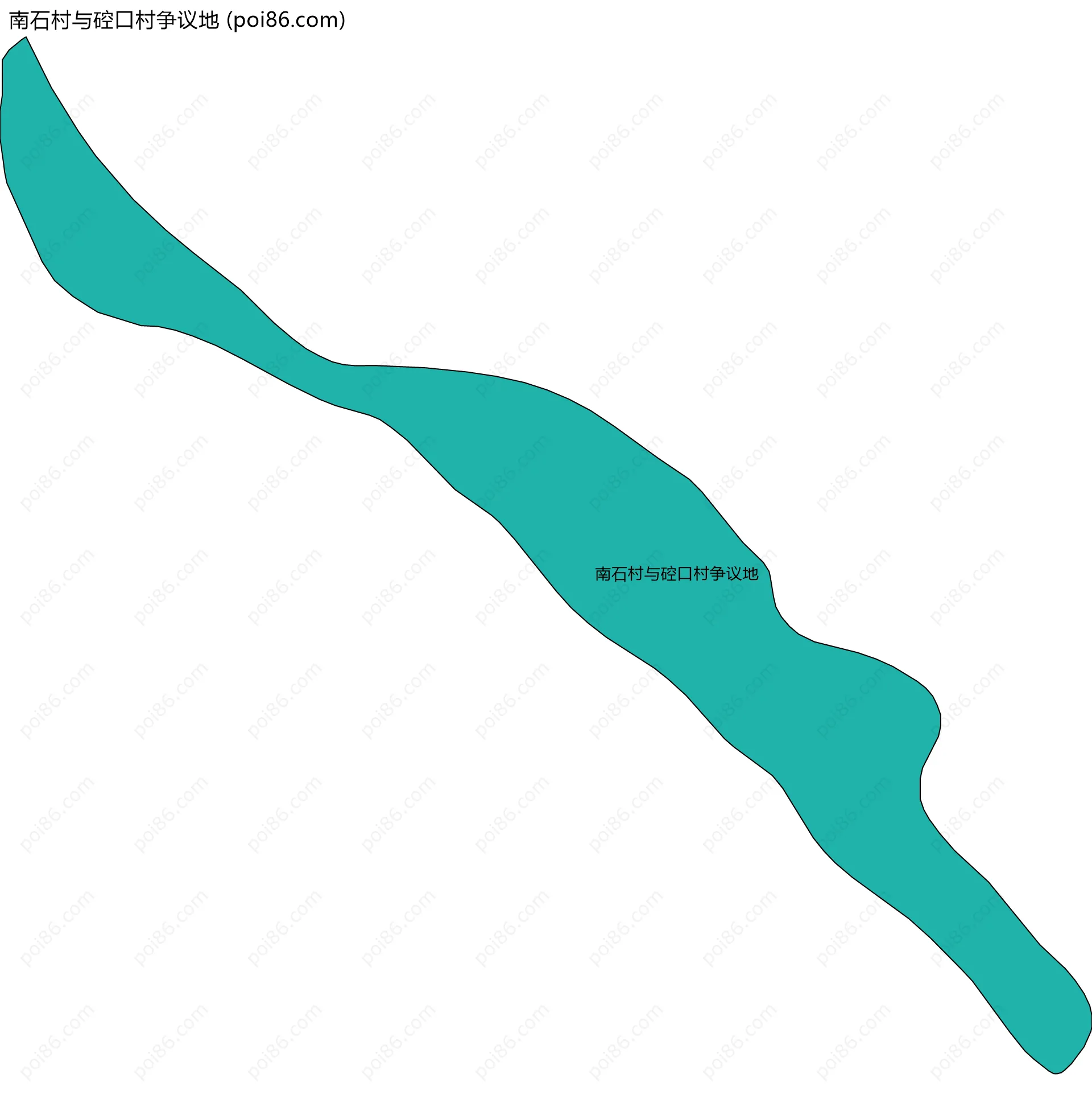 南石村与硿口村争议地边界地图