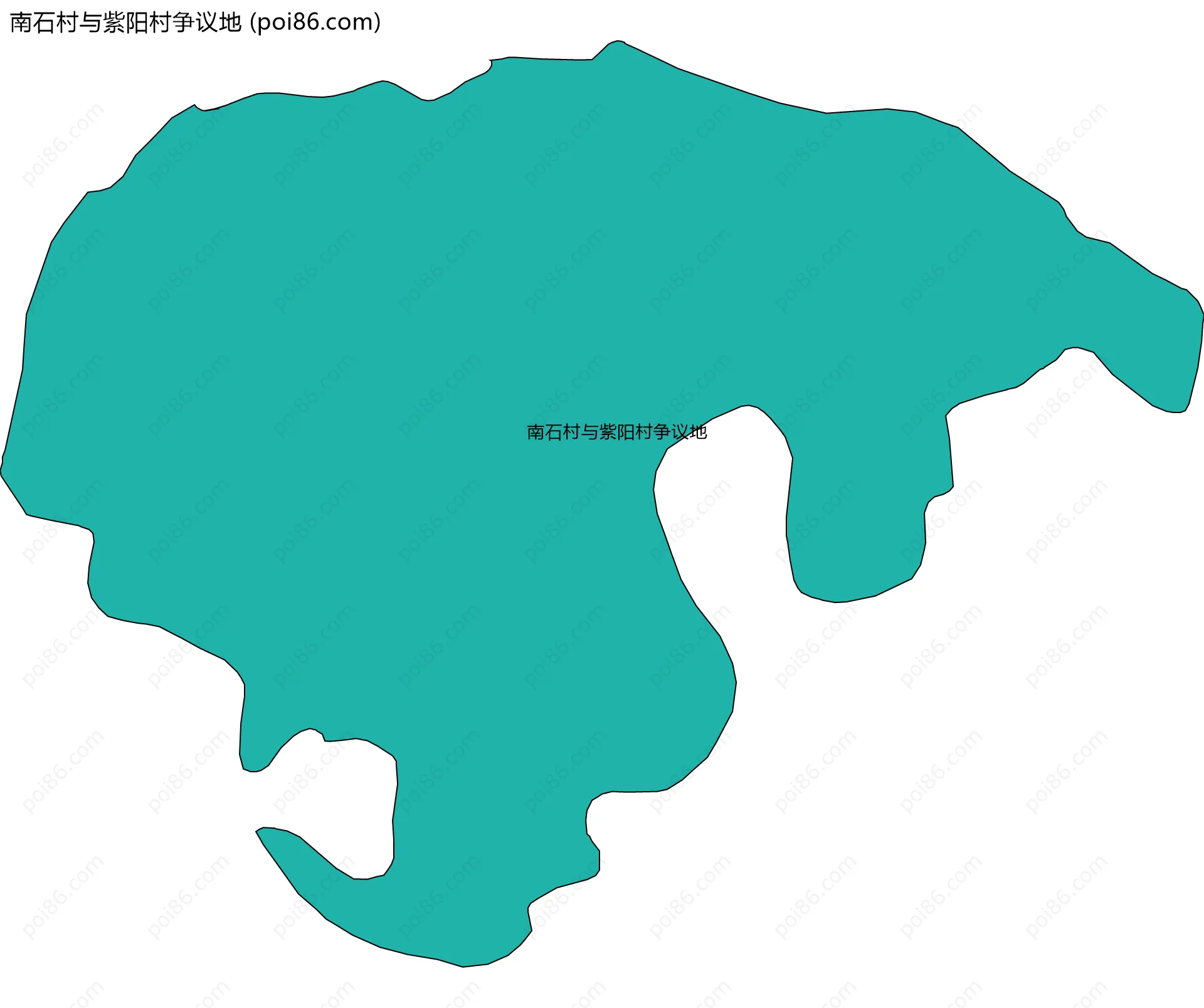 南石村与紫阳村争议地边界地图