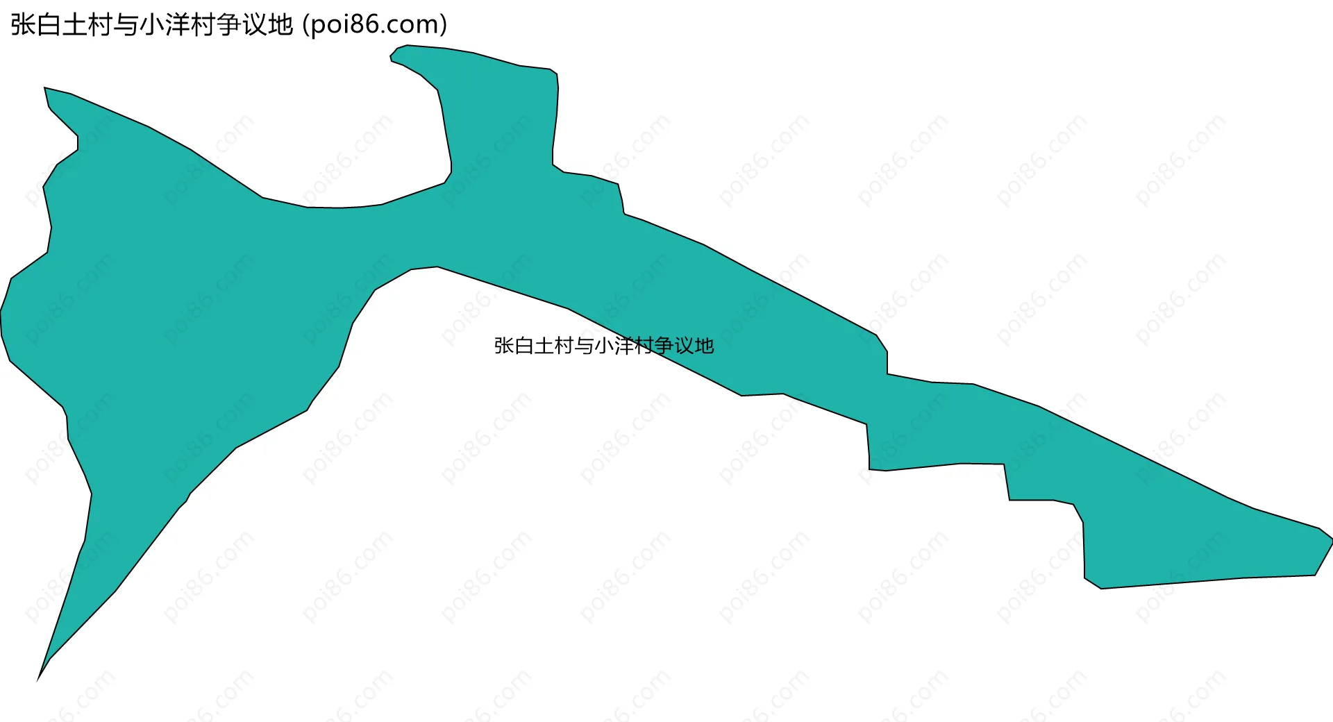 张白土村与小洋村争议地边界地图