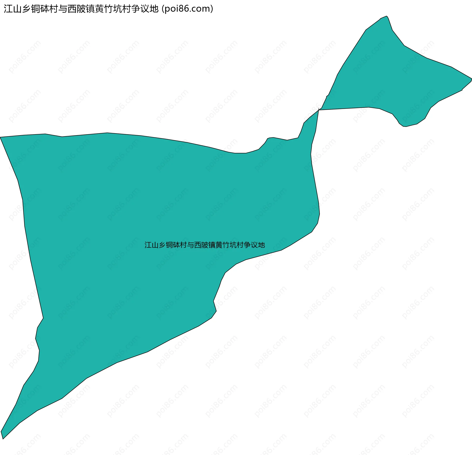 江山乡铜砵村与西陂镇黄竹坑村争议地边界地图