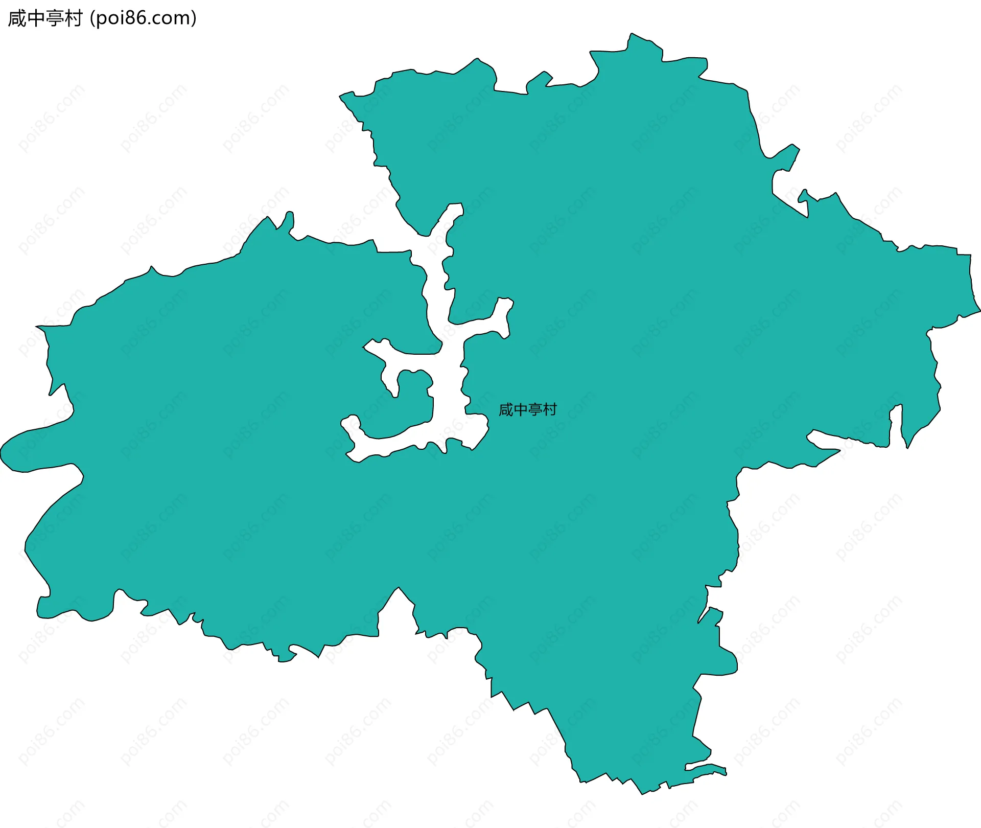 咸中亭村边界地图