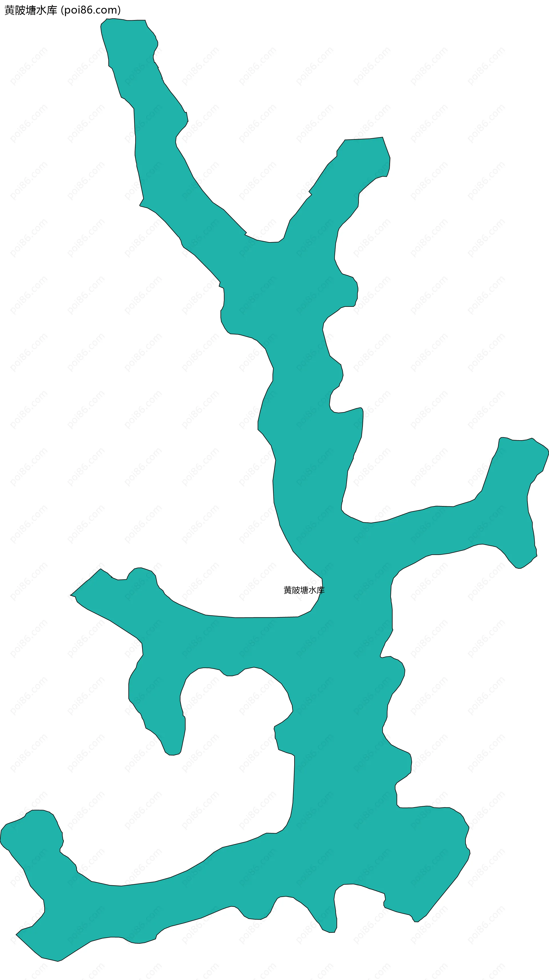 黄陂塘水库边界地图