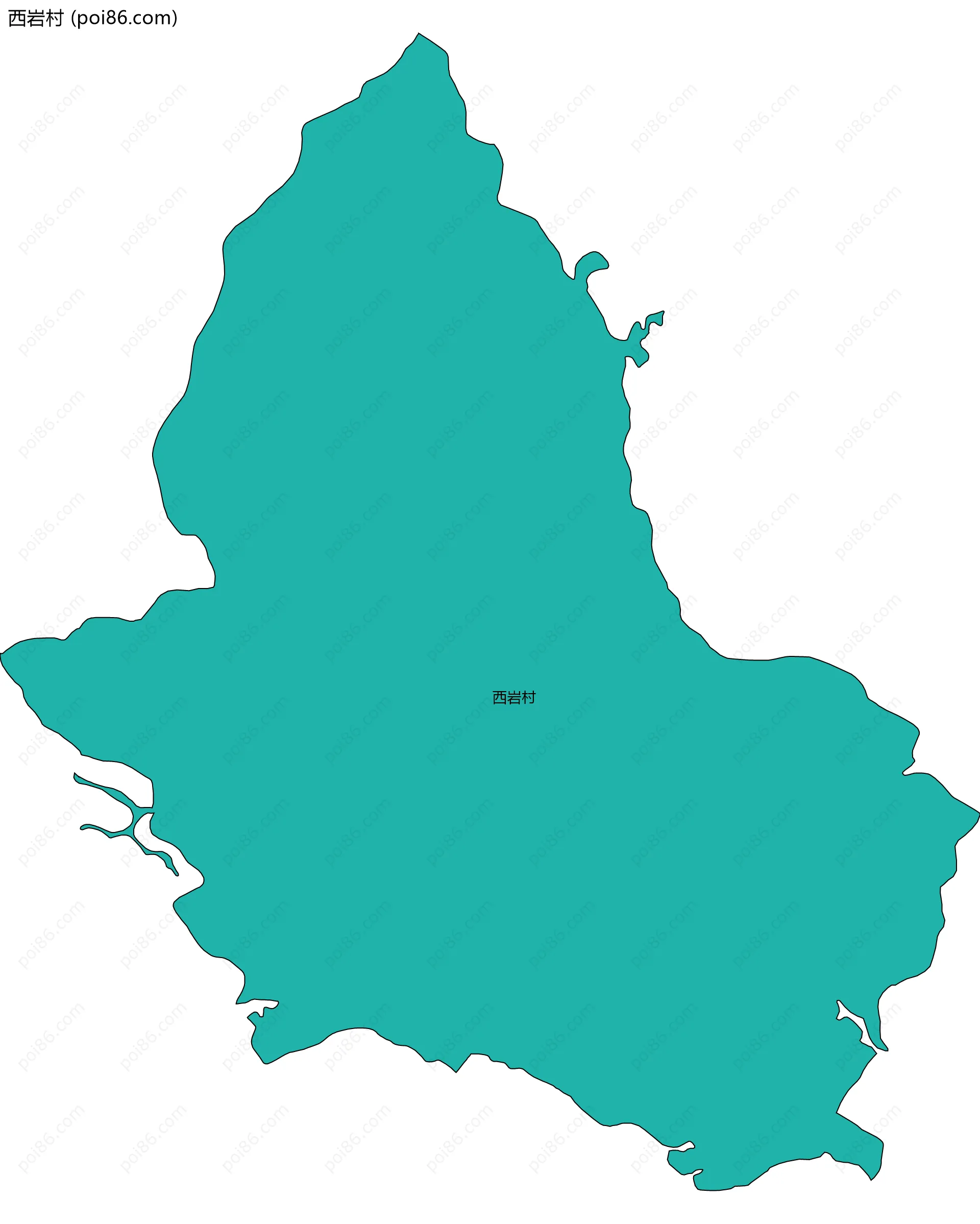 西岩村边界地图