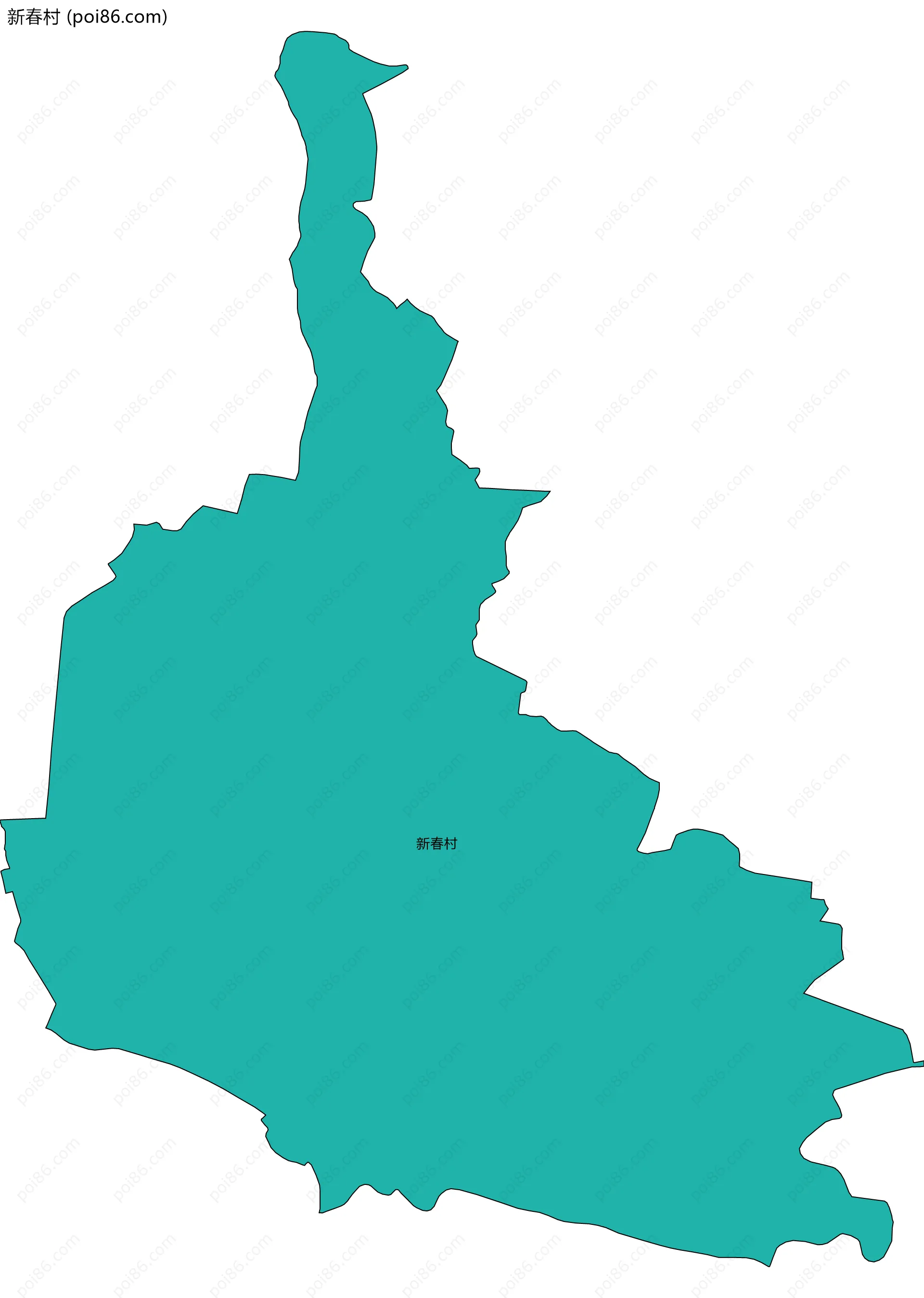 新春村边界地图