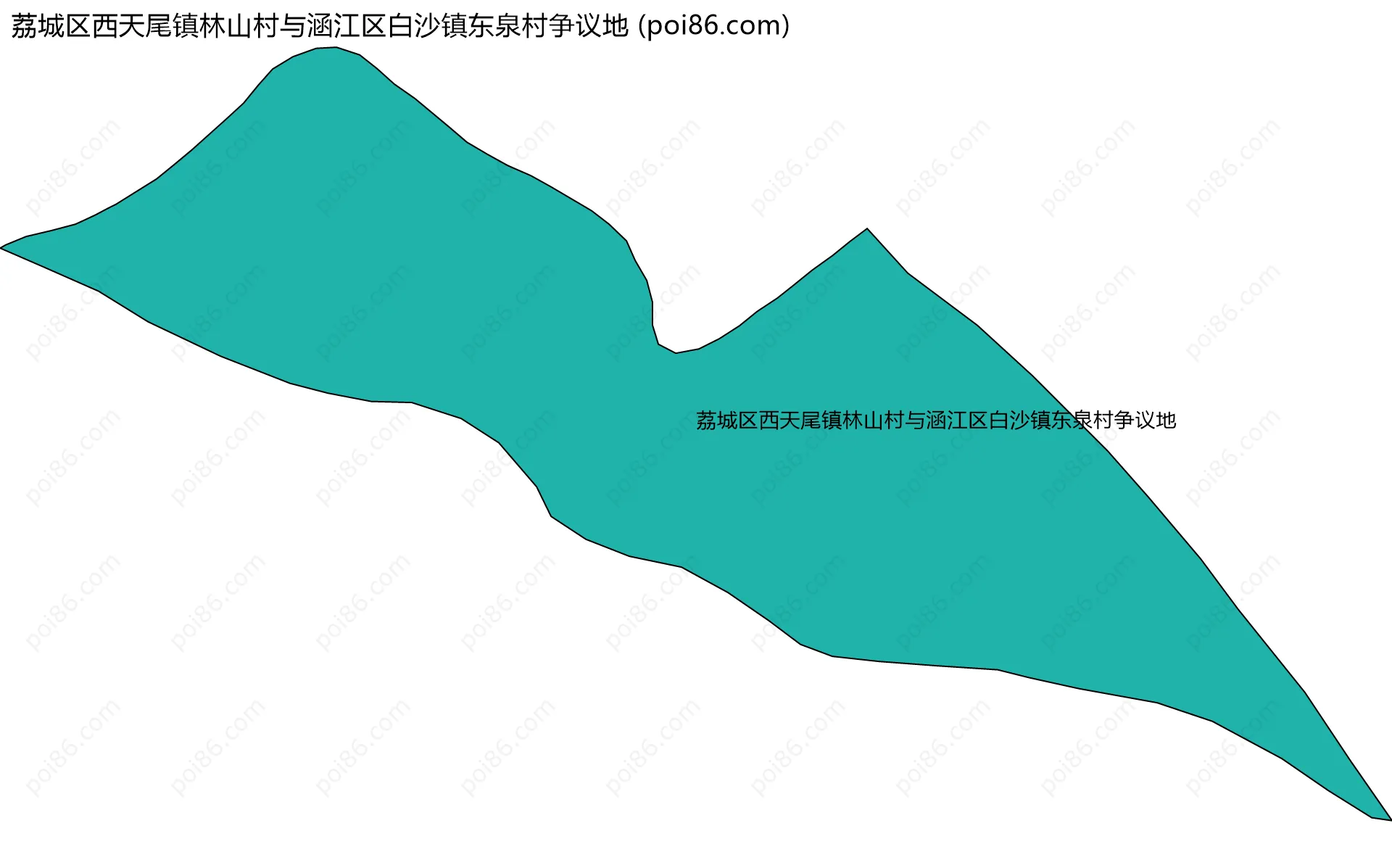 荔城区西天尾镇林山村与涵江区白沙镇东泉村争议地边界地图