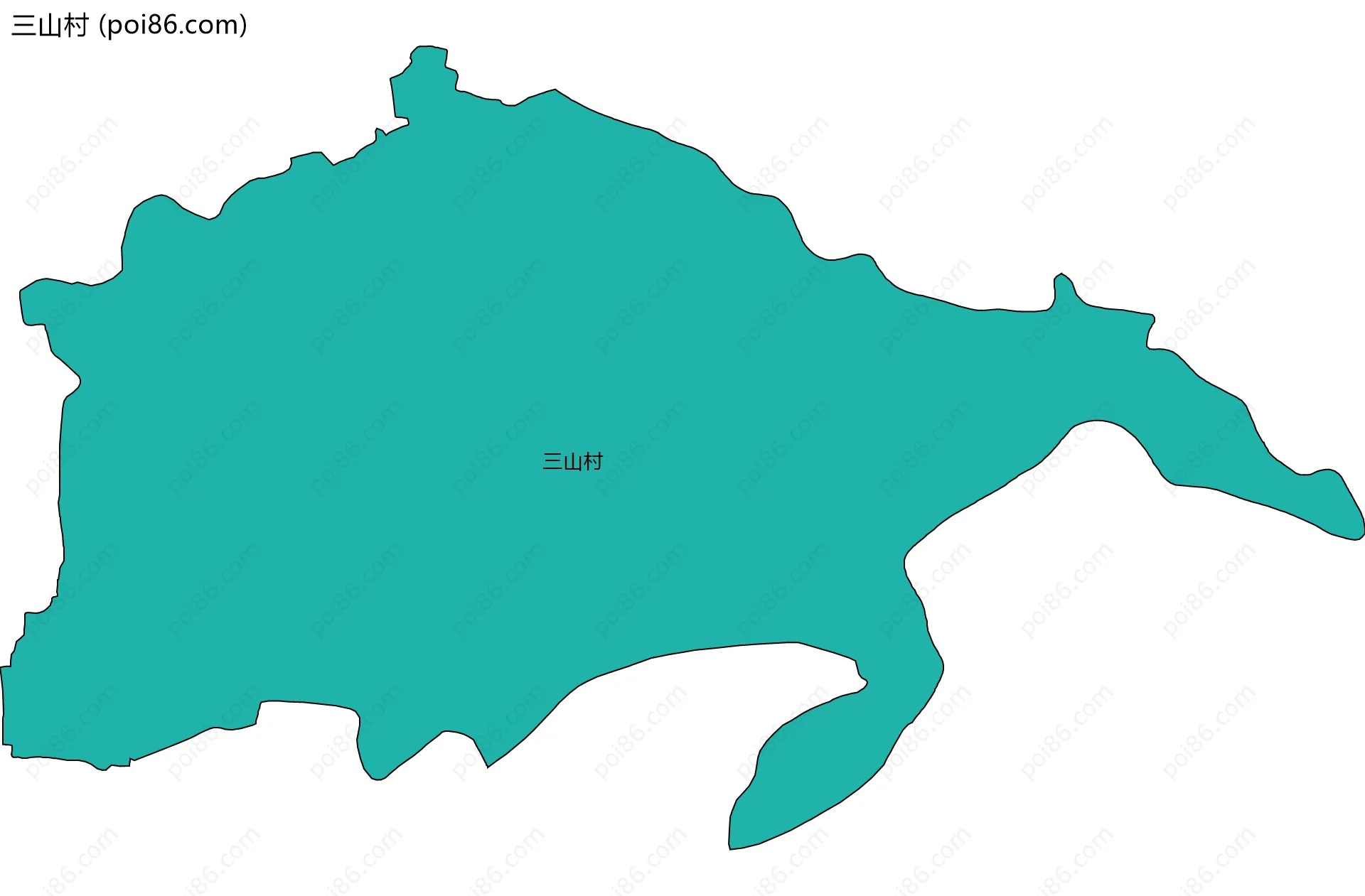 三山村边界地图