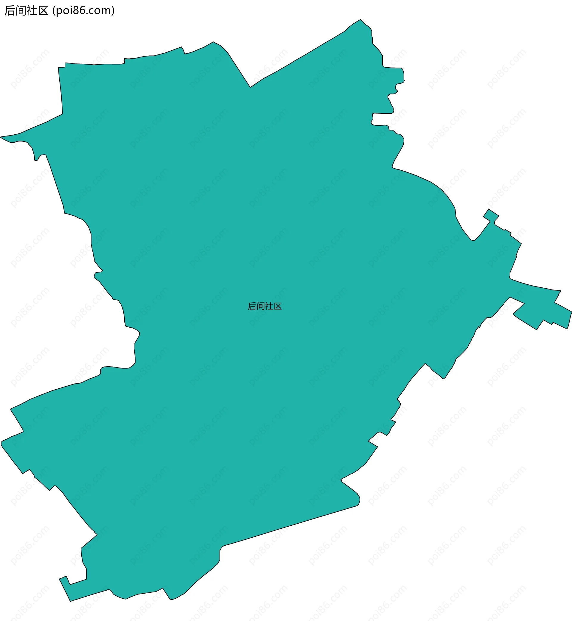 后间社区边界地图