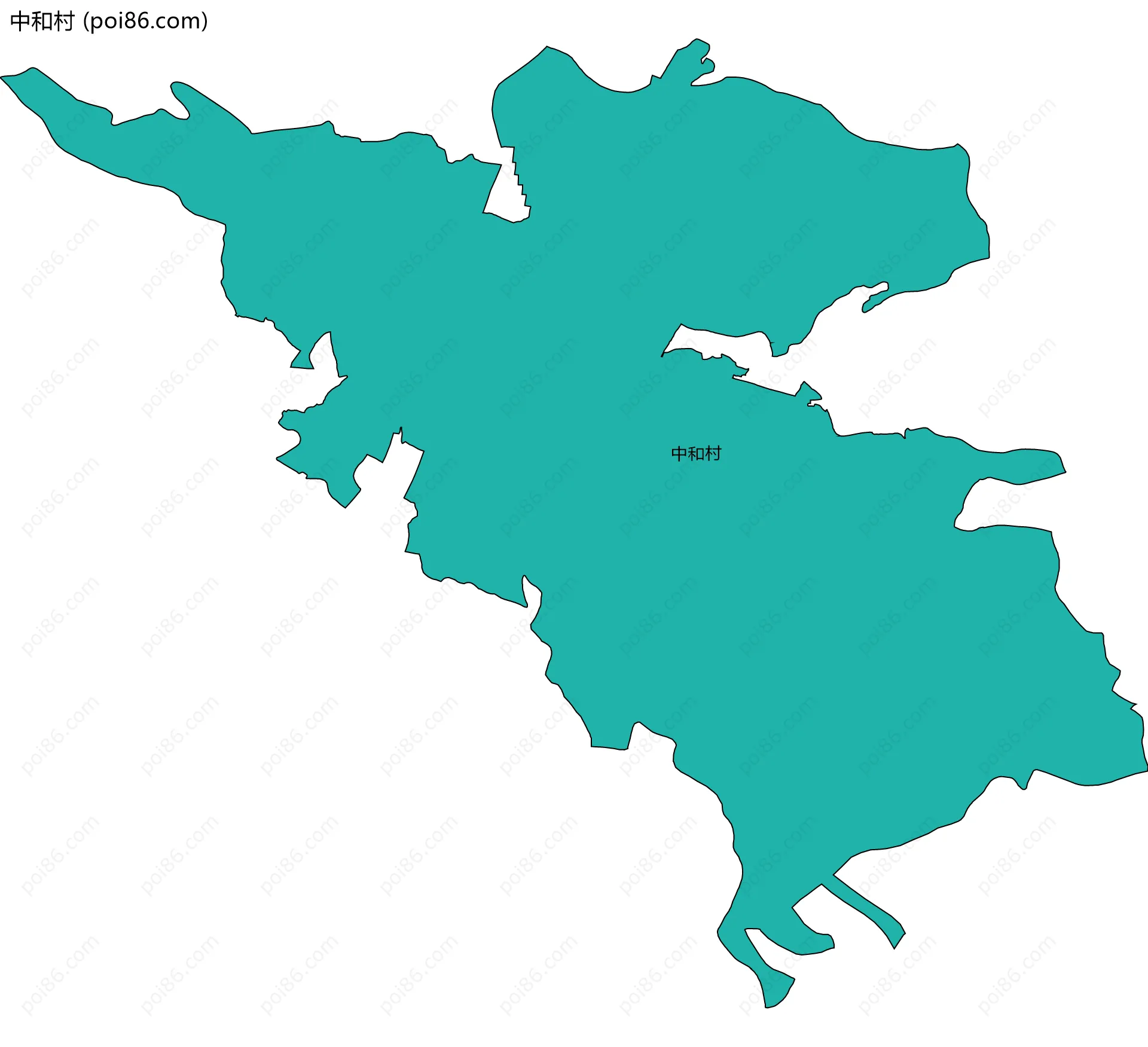 中和村边界地图