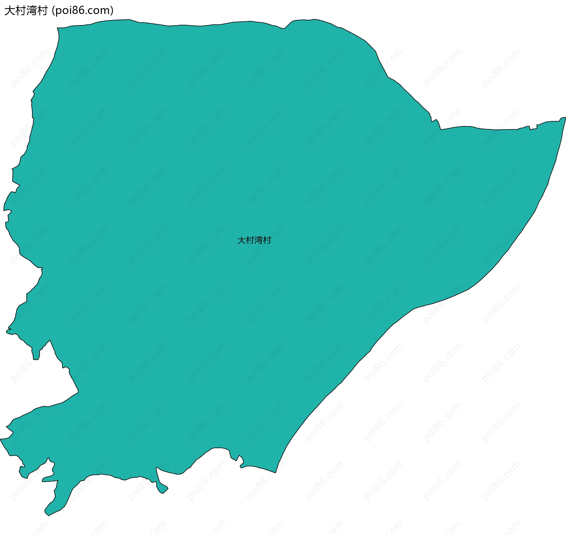 大村湾村边界地图