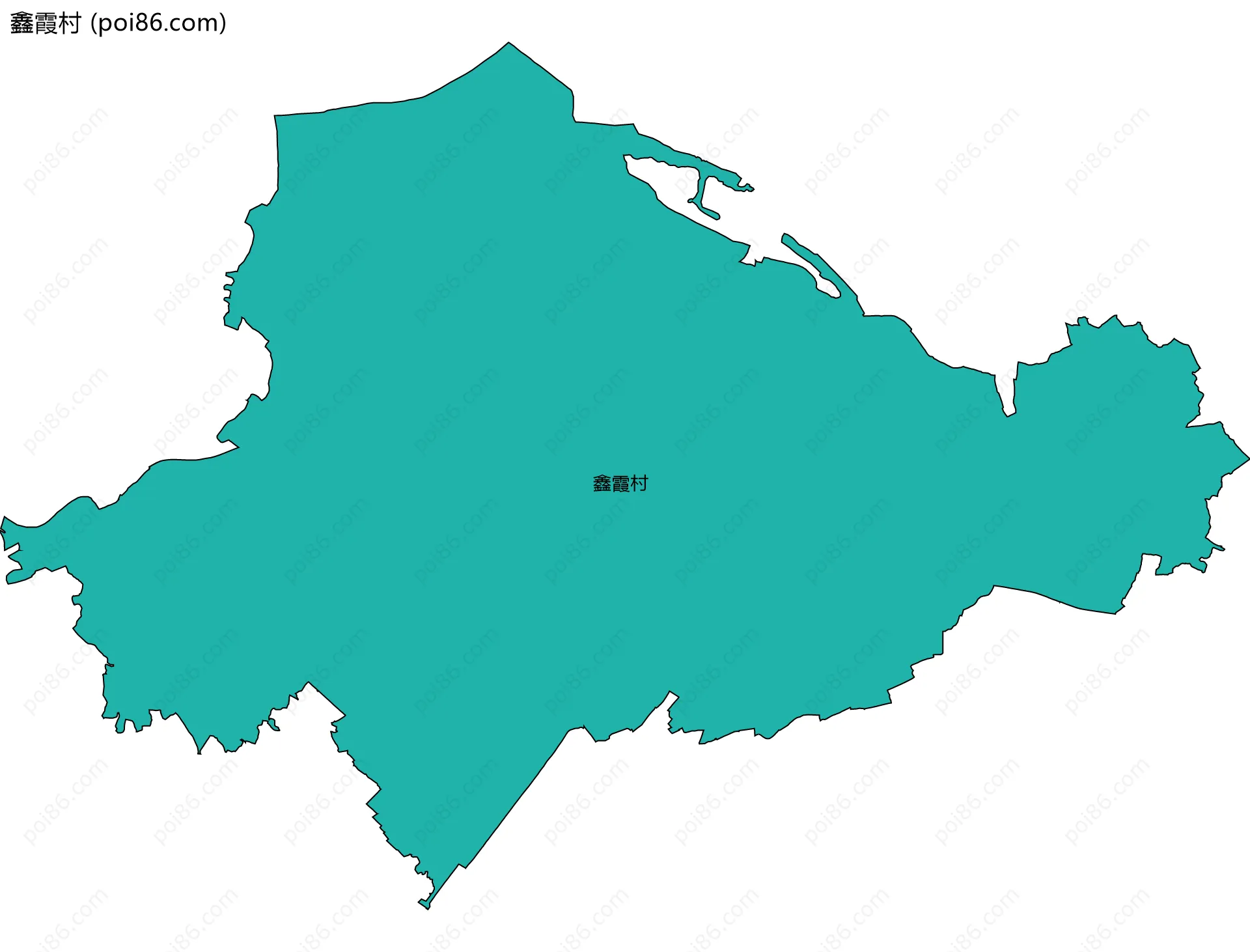 鑫霞村边界地图