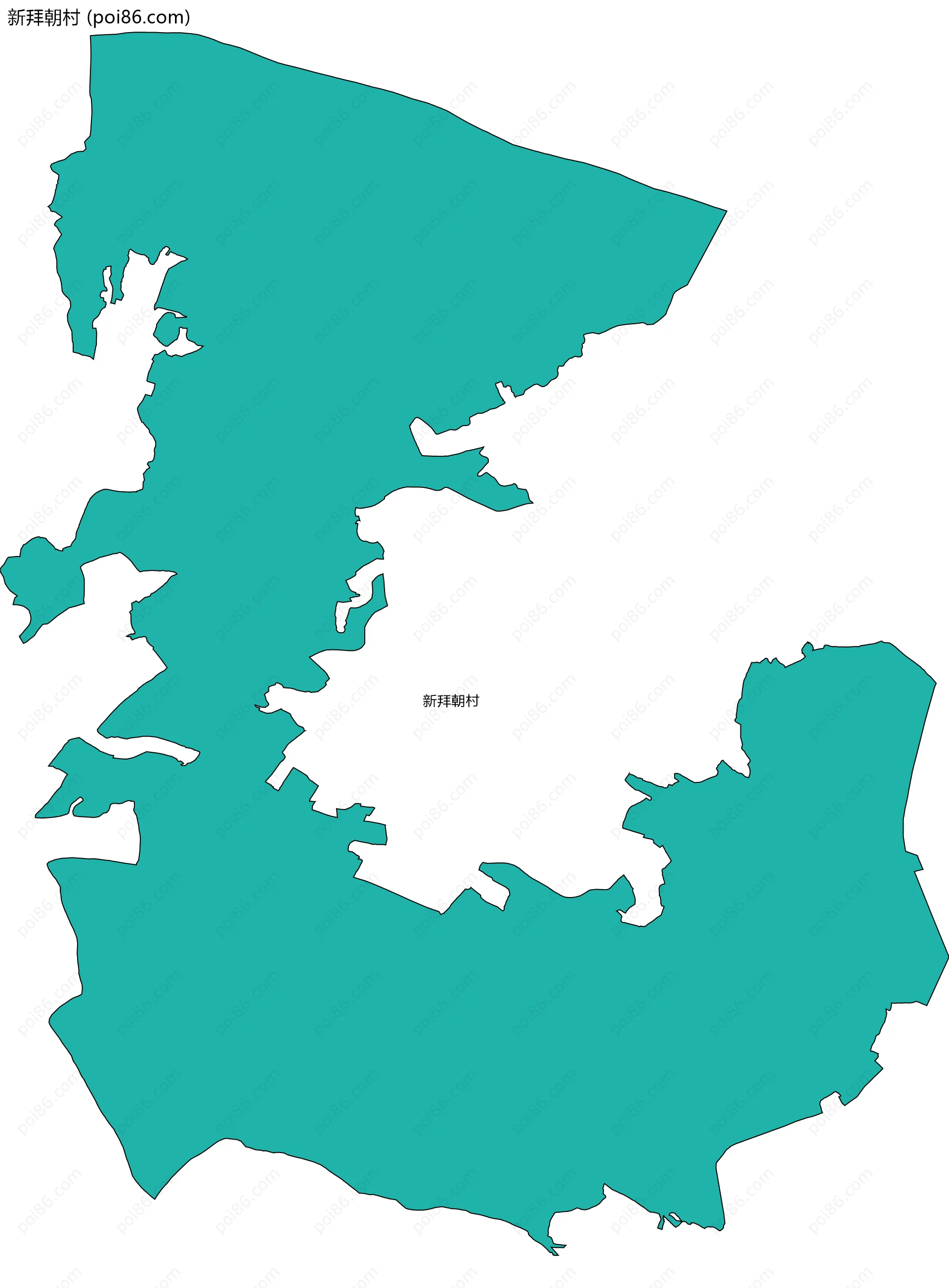 新拜朝村边界地图