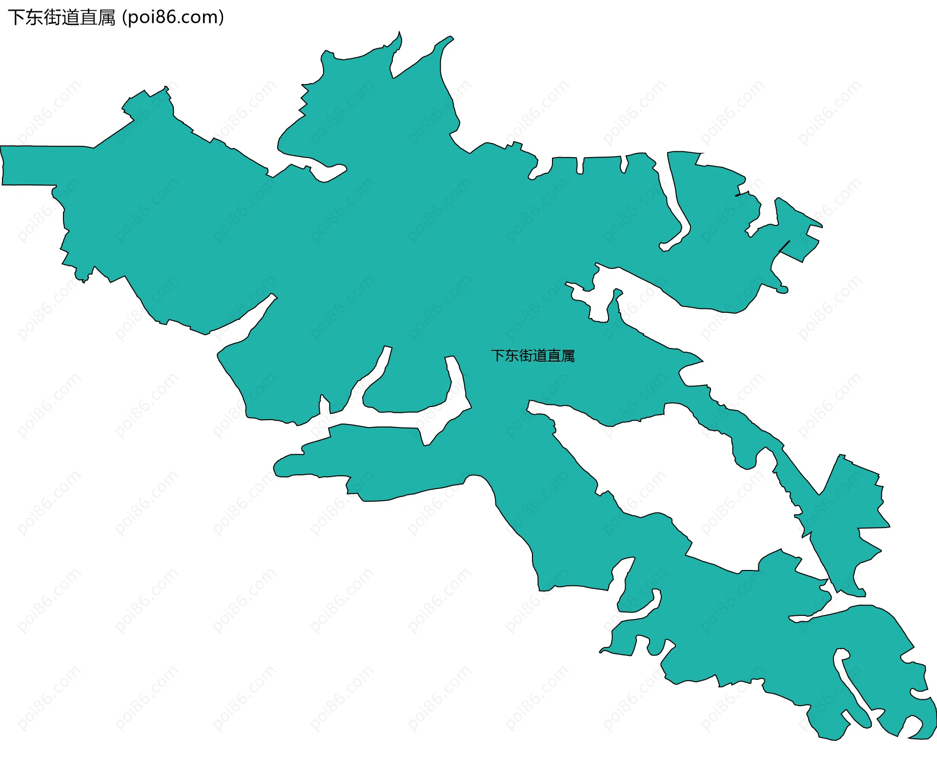 下东街道直属边界地图