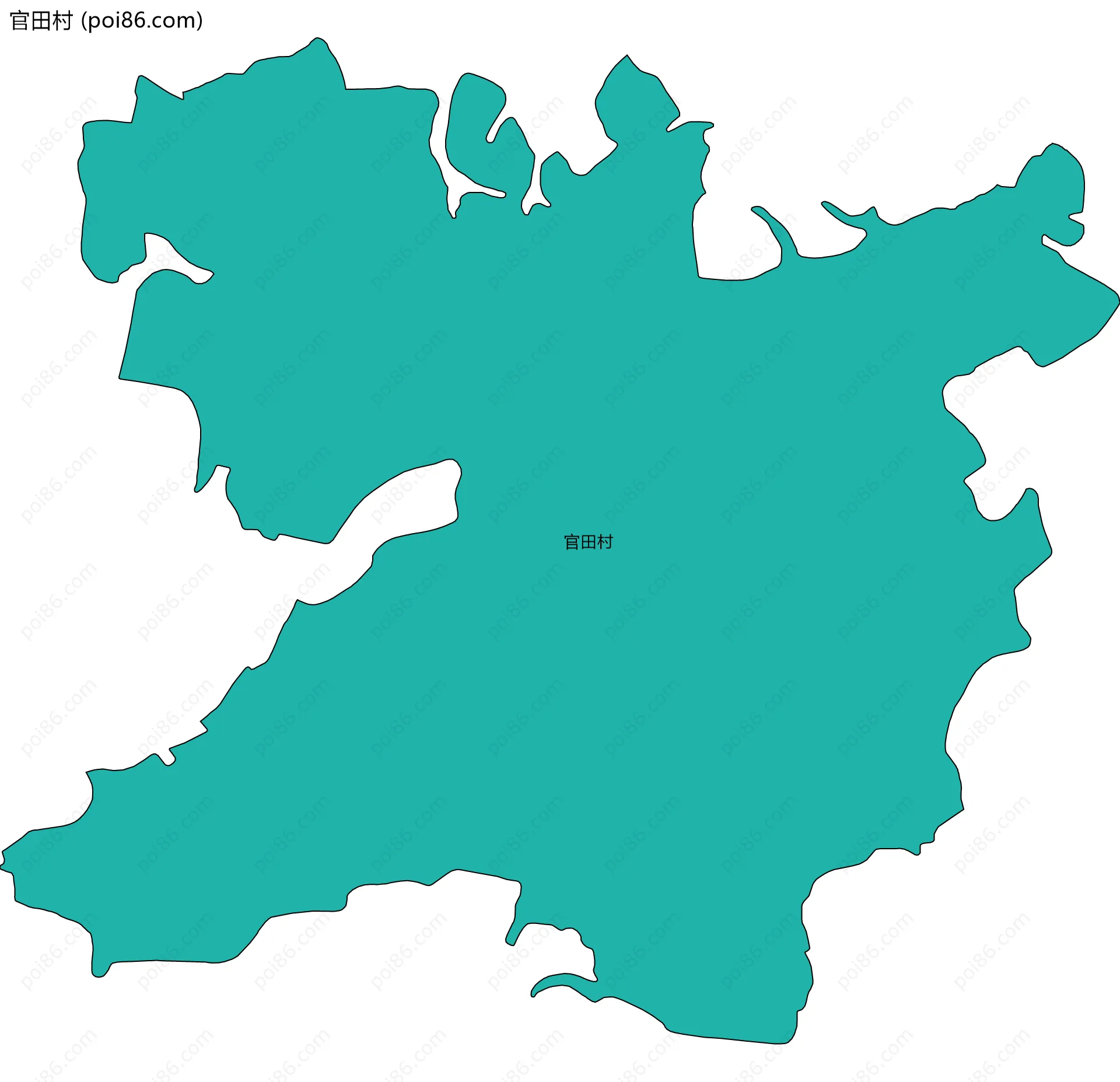 官田村边界地图