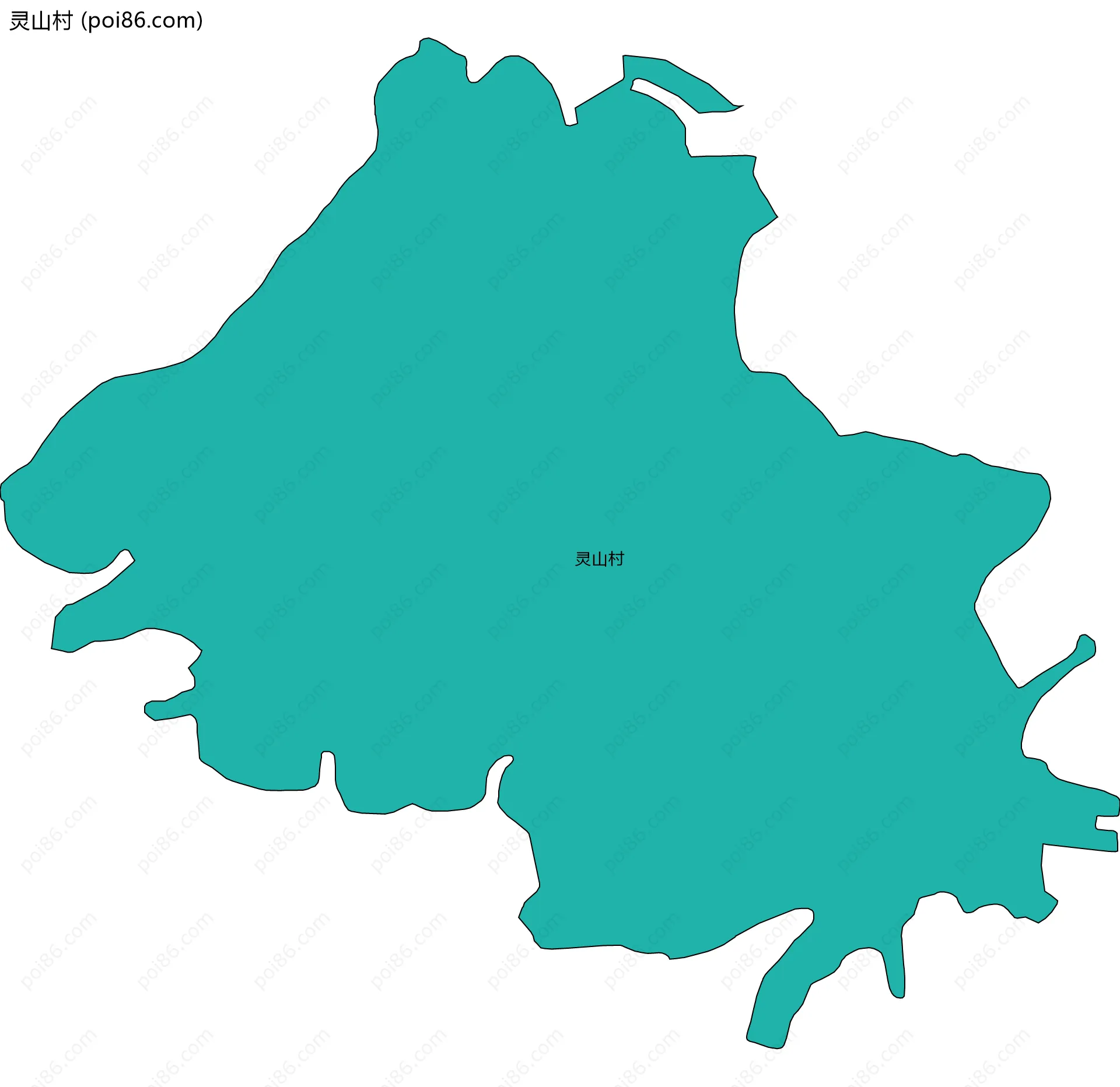 灵山村边界地图