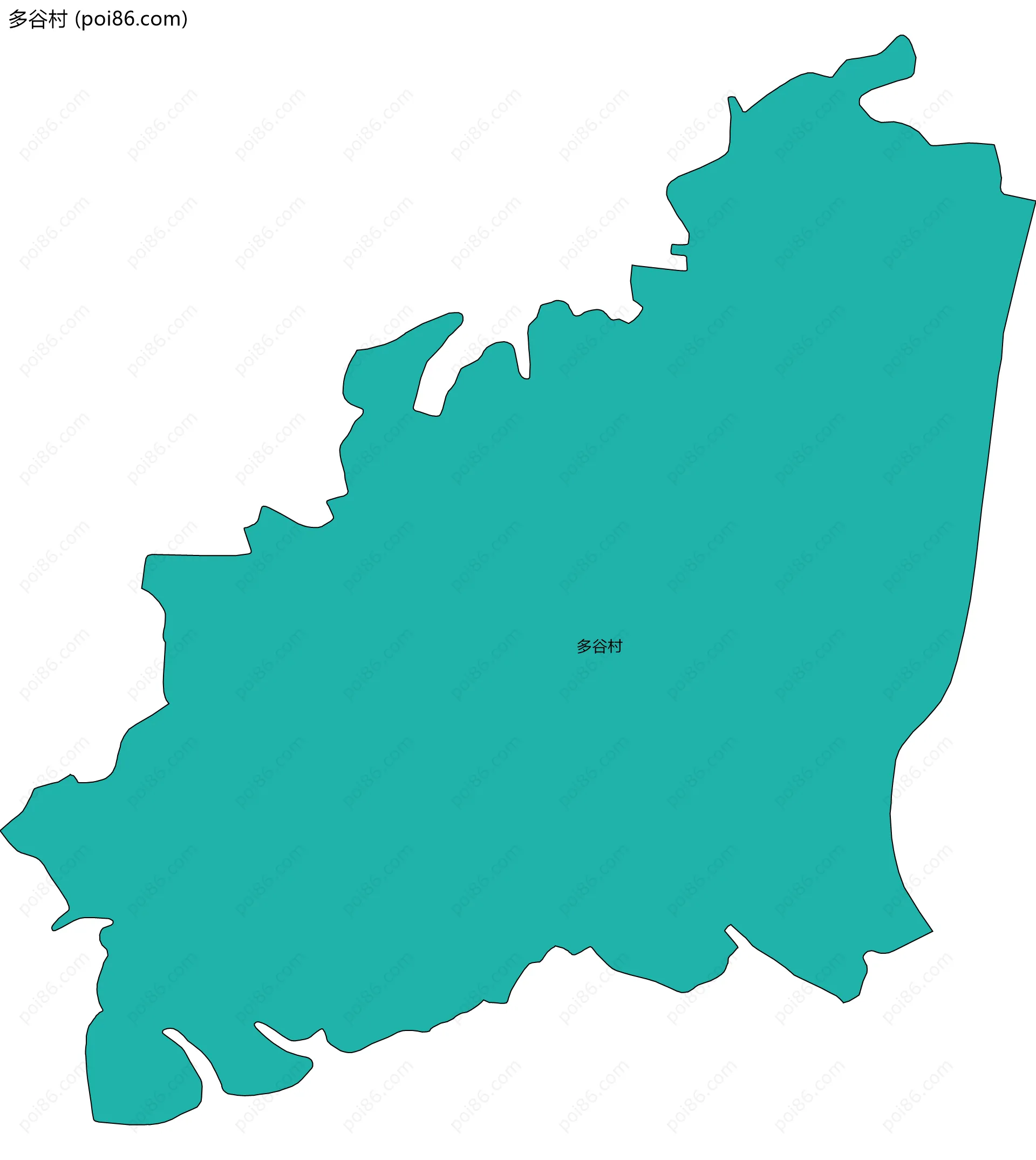 多谷村边界地图