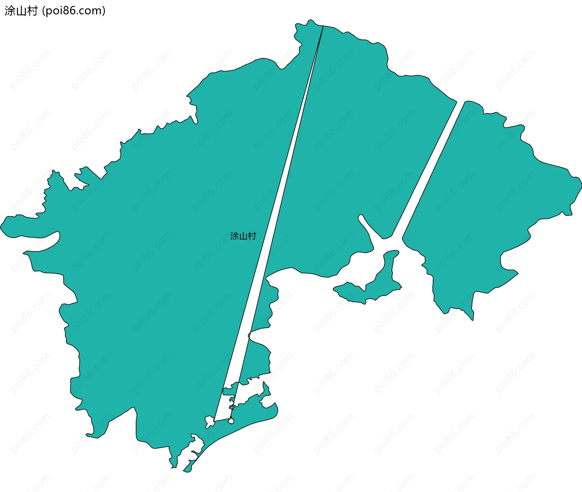 涂山村边界地图