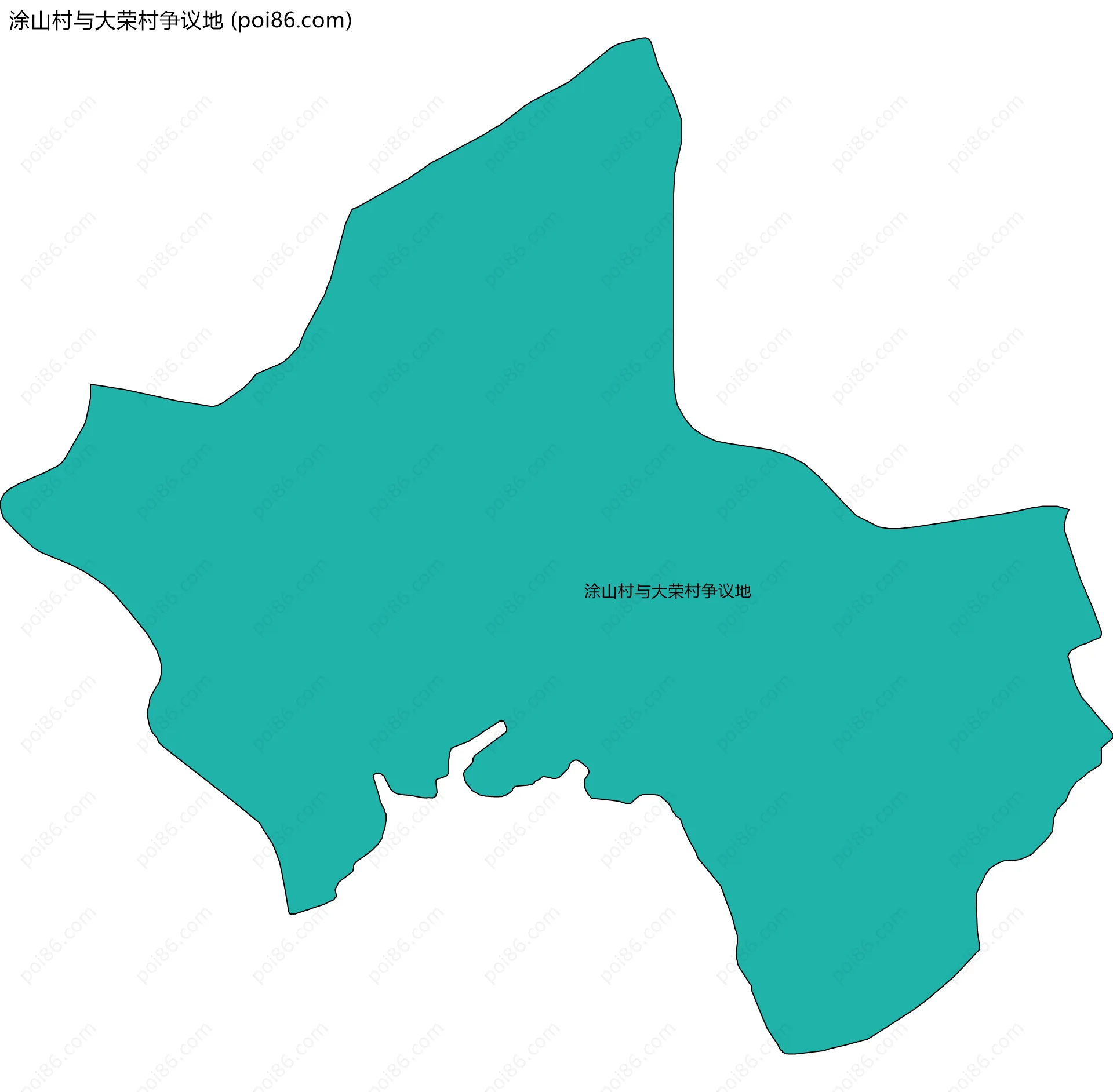 涂山村与大荣村争议地边界地图