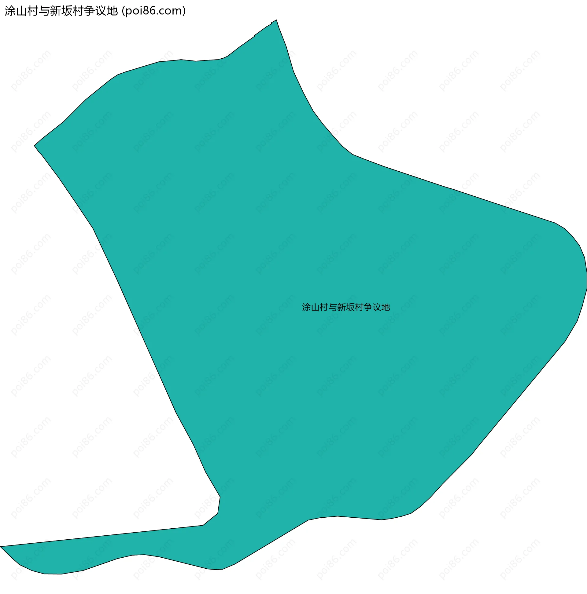 涂山村与新坂村争议地边界地图
