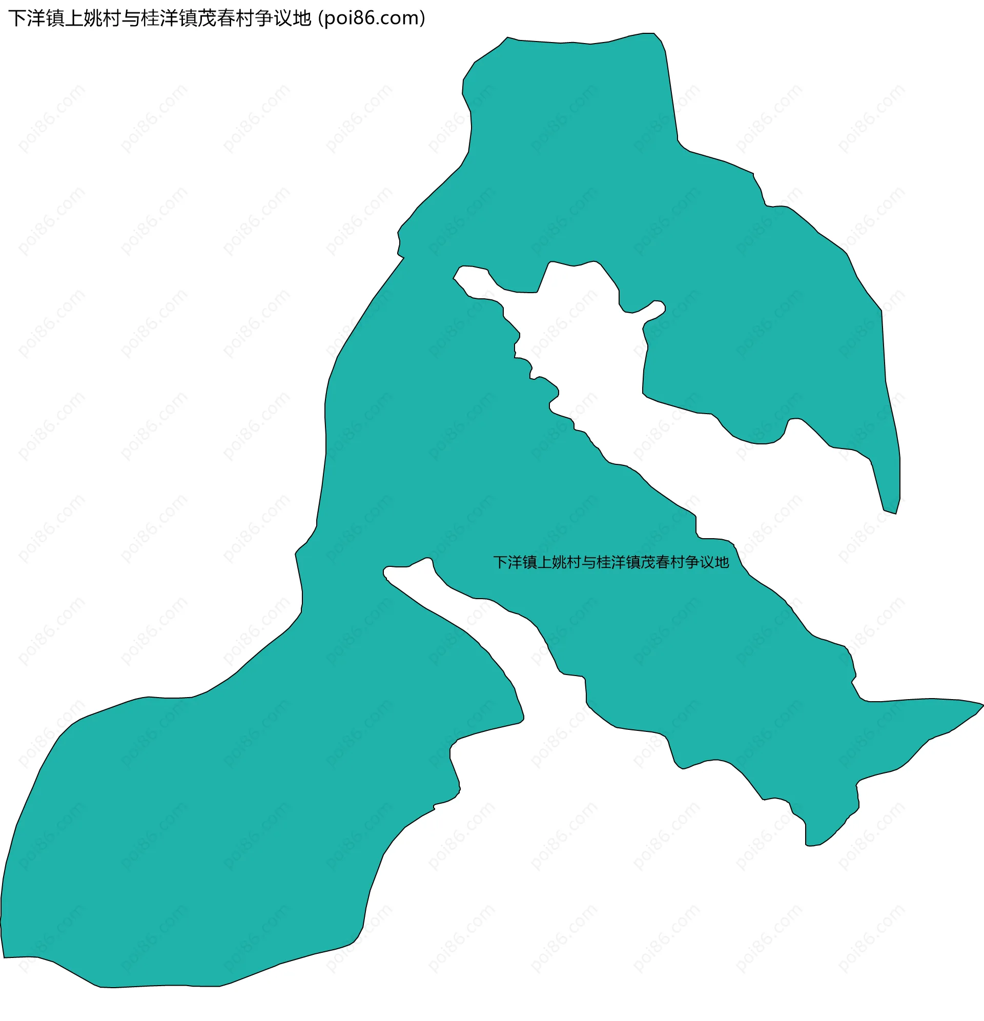 下洋镇上姚村与桂洋镇茂春村争议地边界地图