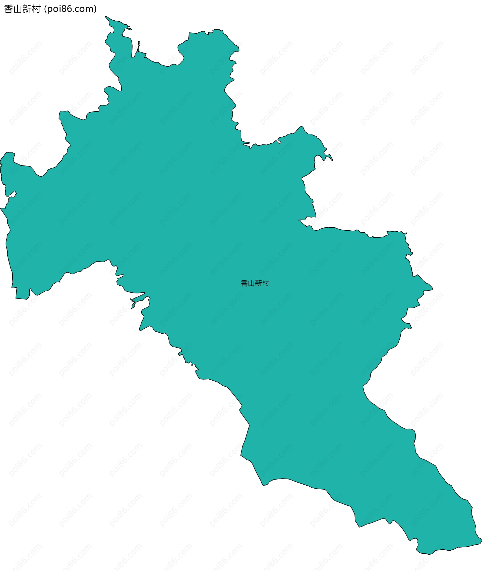 香山新村边界地图